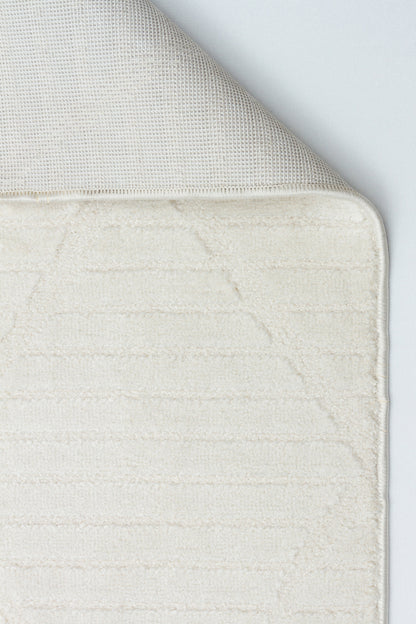 MİLANO G60-KREM Modern Geometrik Desenli Yumuşak Salon Koridor Mutfak Makine Dokuma Halısı