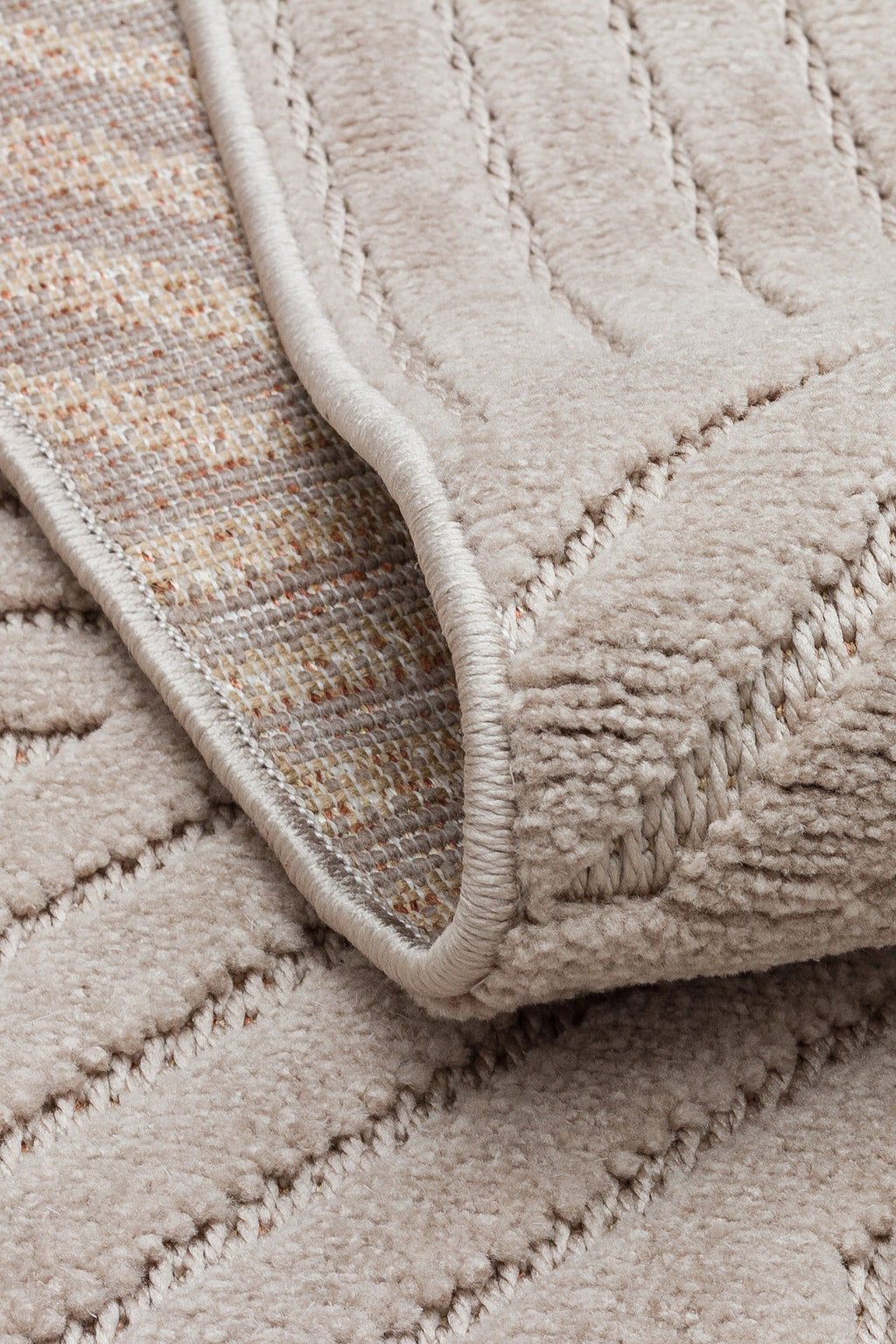 MİLAS C11-VİZON Kabartmalı Modern Geometrik Desenli Salon Koridor Mutfak Halısı