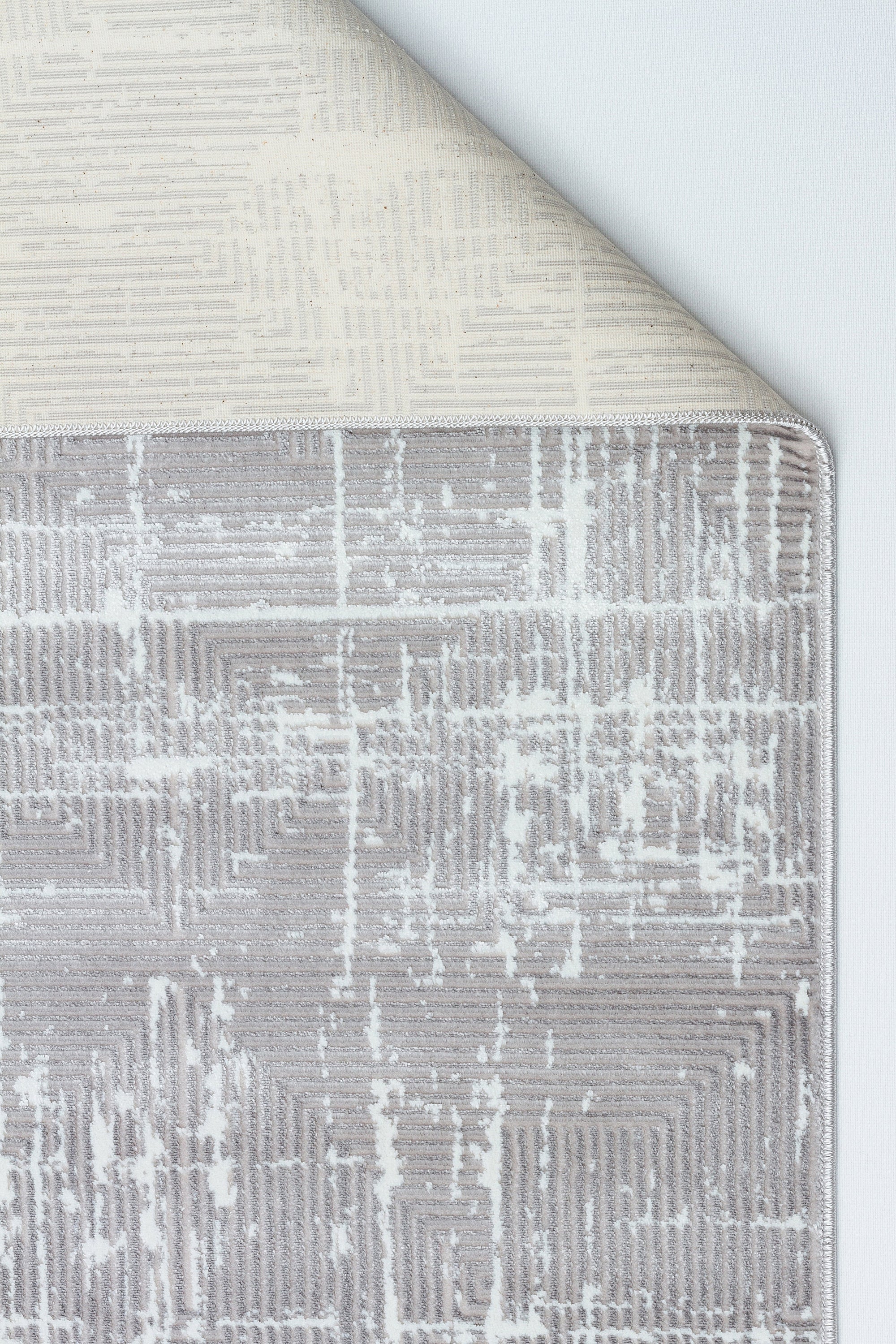 LOTUS 52T-VİZON/GÜMÜŞ Sentetik Bambu Parlak Saten Salon Koridor Mutfak Halısı