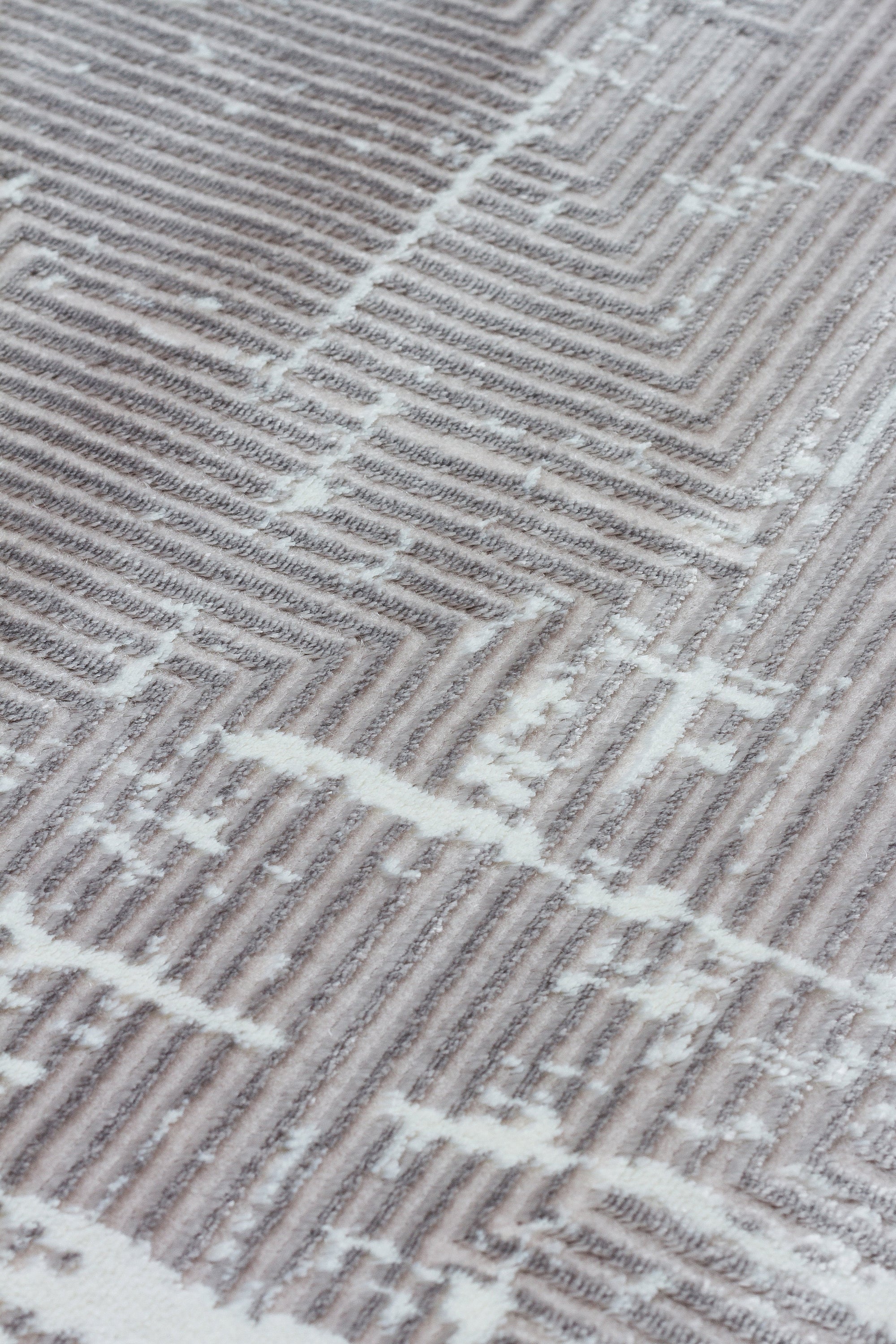 LOTUS 52T-VİZON/GÜMÜŞ Sentetik Bambu Parlak Saten Salon Koridor Mutfak Halısı