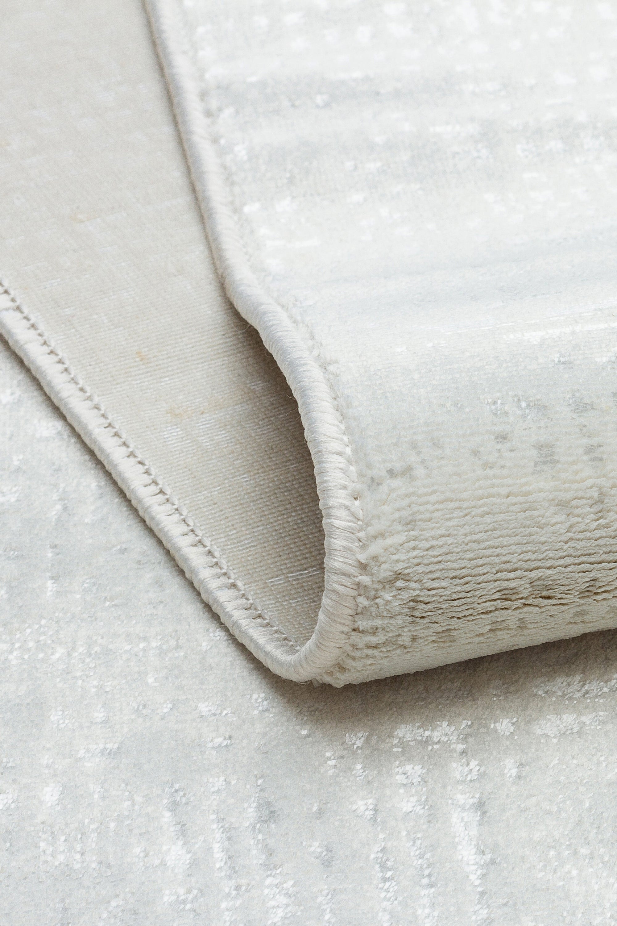 LOTUS C25-KREM Sentetik Bambu Parlak Saten Salon Koridor Mutfak Halısı-910