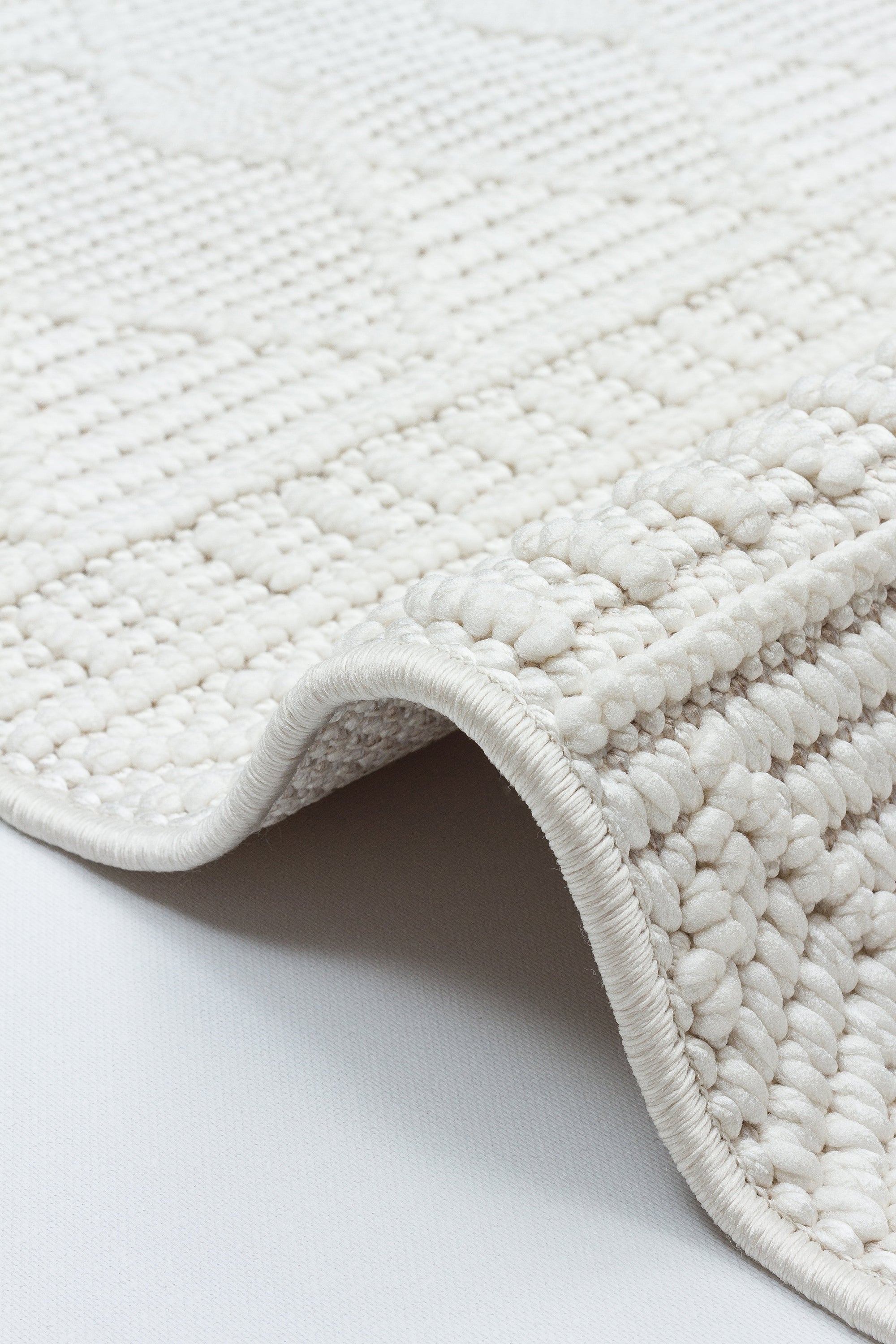 OSLO 5019-T KREM Yumuşak Bukle (Loop) Dokuma Geometrik Desenli Salon Mutfak Koridor Halısı