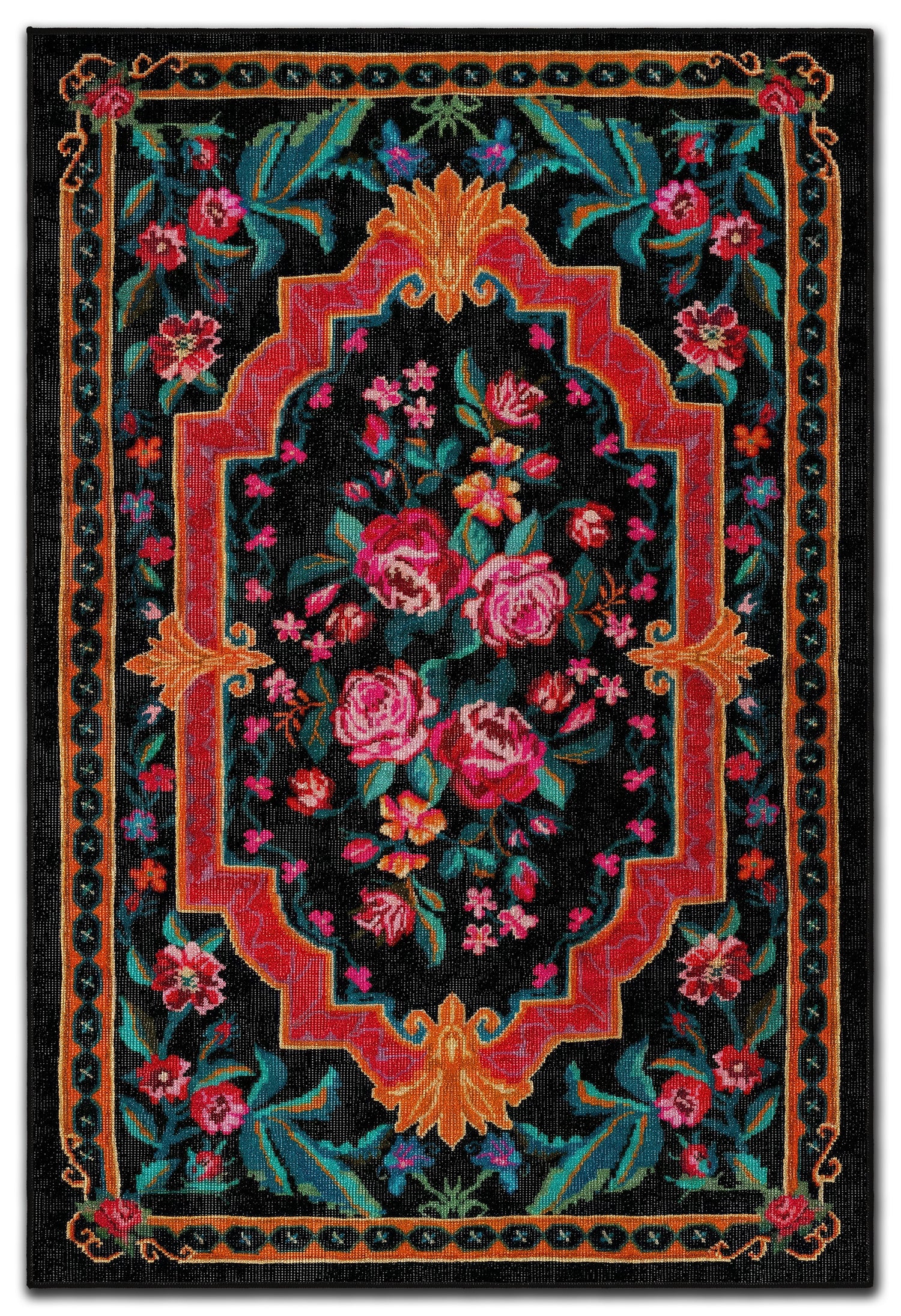 Arte DS063 Çiçek Desenli Klasik Desenli Dekoratif Dokuma Halı