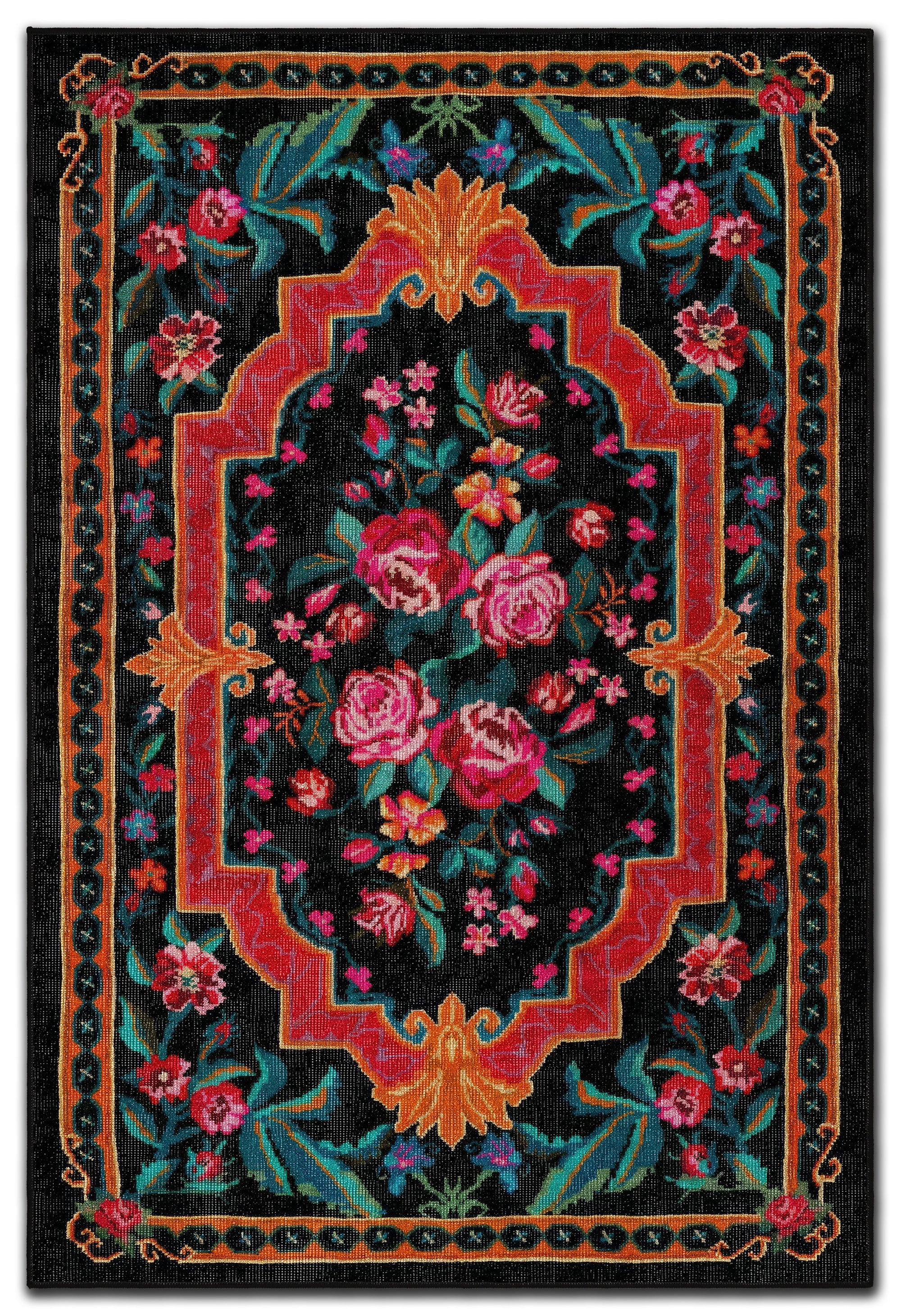 Arte DS063 Çiçek Desenli Klasik Desenli Dekoratif Dokuma Halı