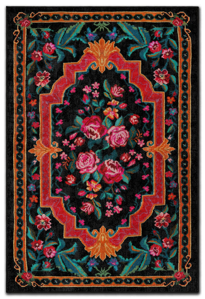 Arte DS063 Çiçek Desenli Klasik Desenli Dekoratif Dokuma Halı
