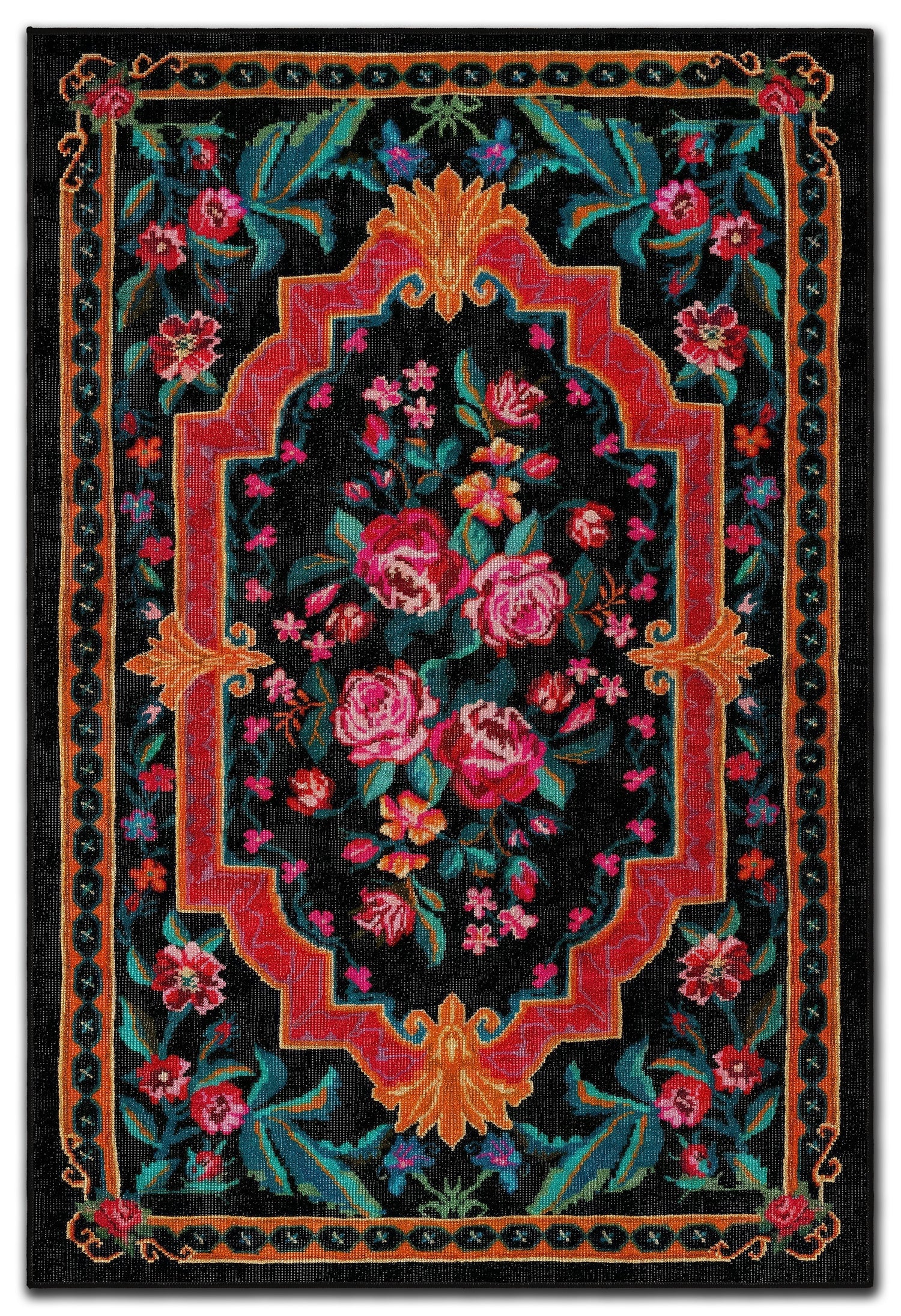 Arte DS063 Çiçek Desenli Klasik Desenli Dekoratif Dokuma Halı