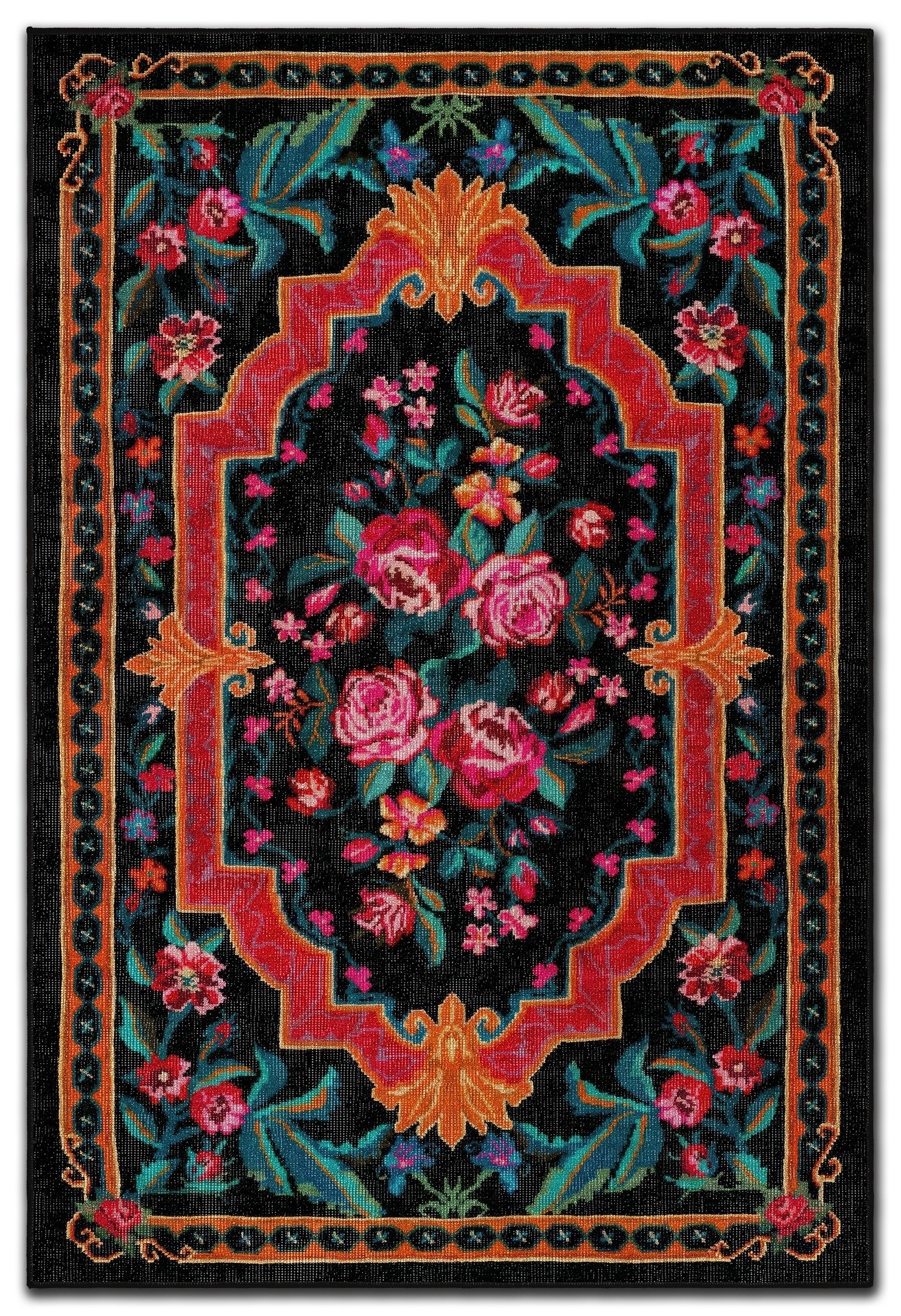 Arte DS063 Çiçek Desenli Klasik Desenli Dekoratif Dokuma Halı