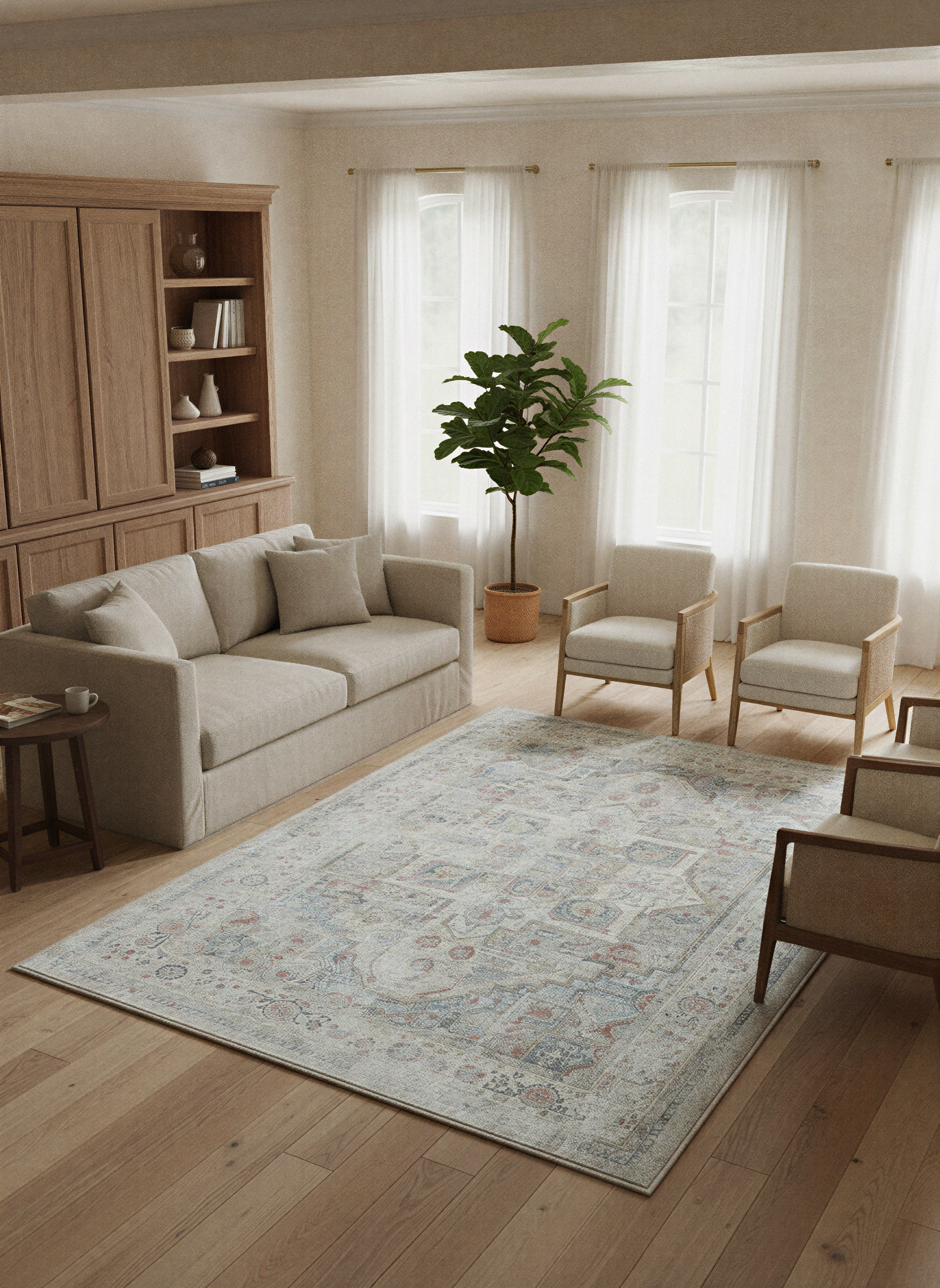 Arte VN033-3 Vintage Klasik Desenli Dekoratif Şönil Halı