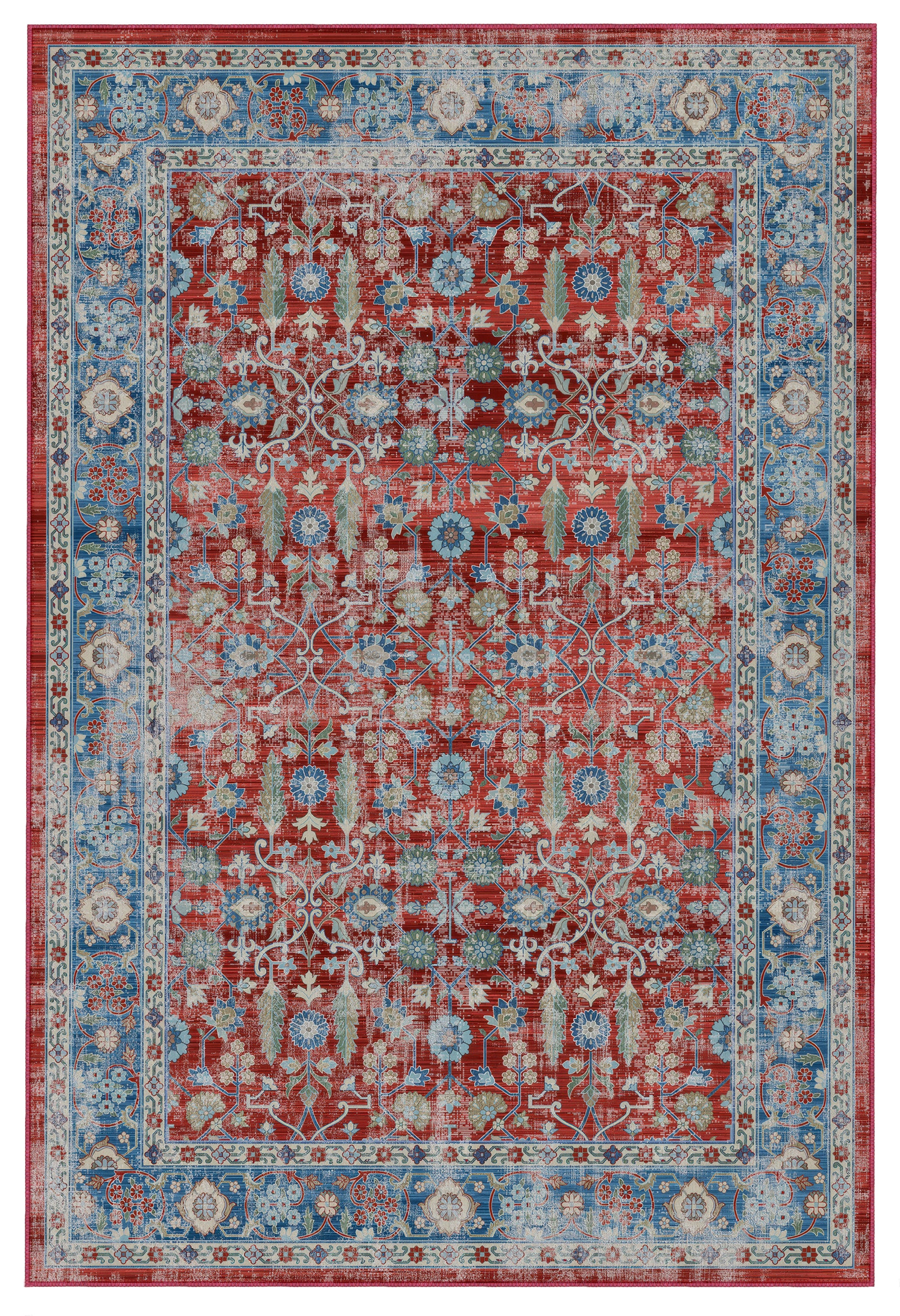 Arte VN034 Vintage Klasik Desenli Renkli Dekoratif Şönil Halı