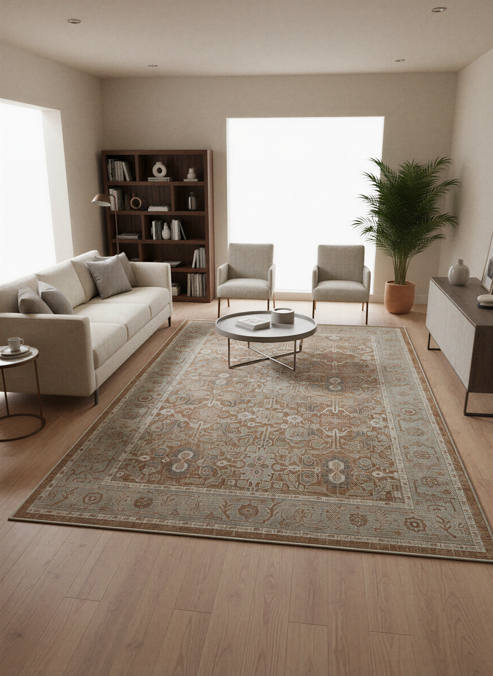 Arte VN035 Vintage Klasik Desenli Dekoratif Şönil Halı