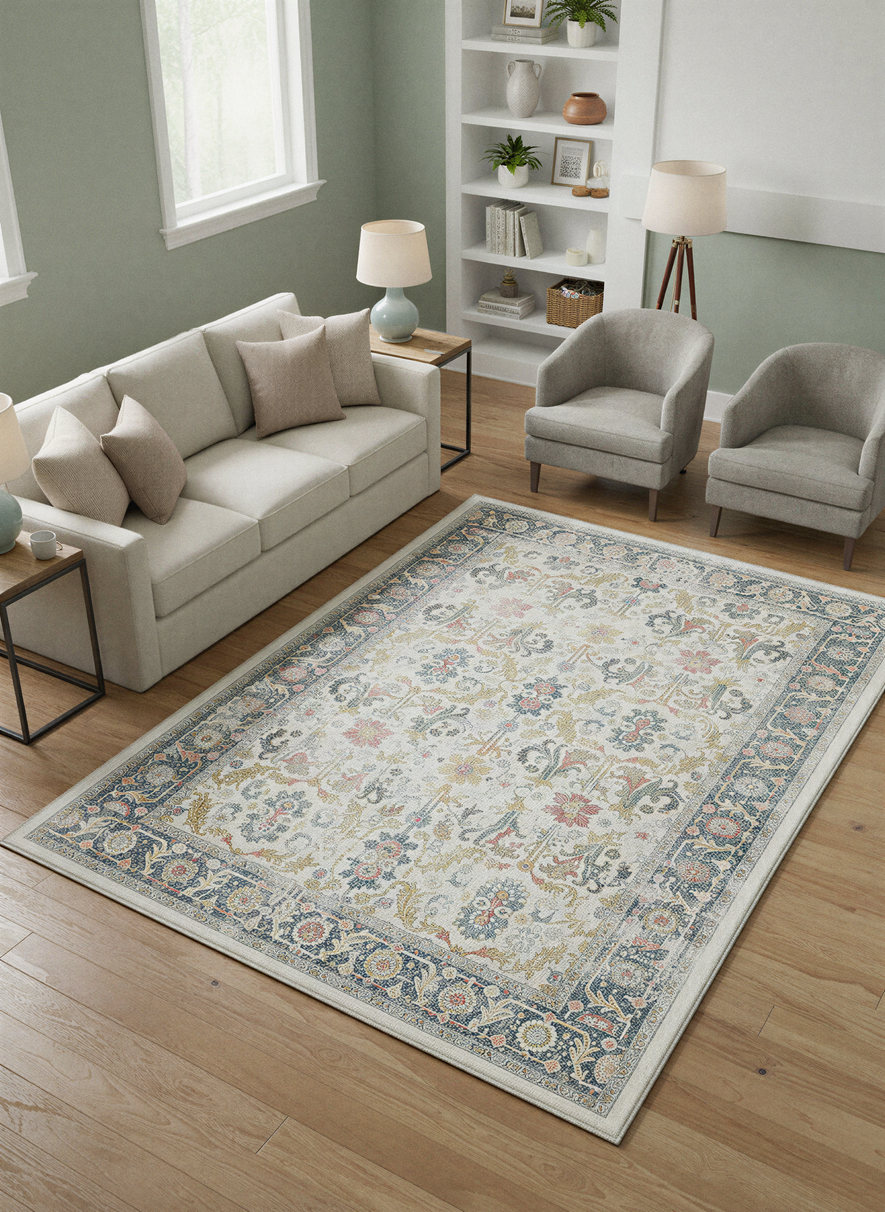 Arte VN037 Vintage Klasik Desenli Dekoratif Şönil Halı