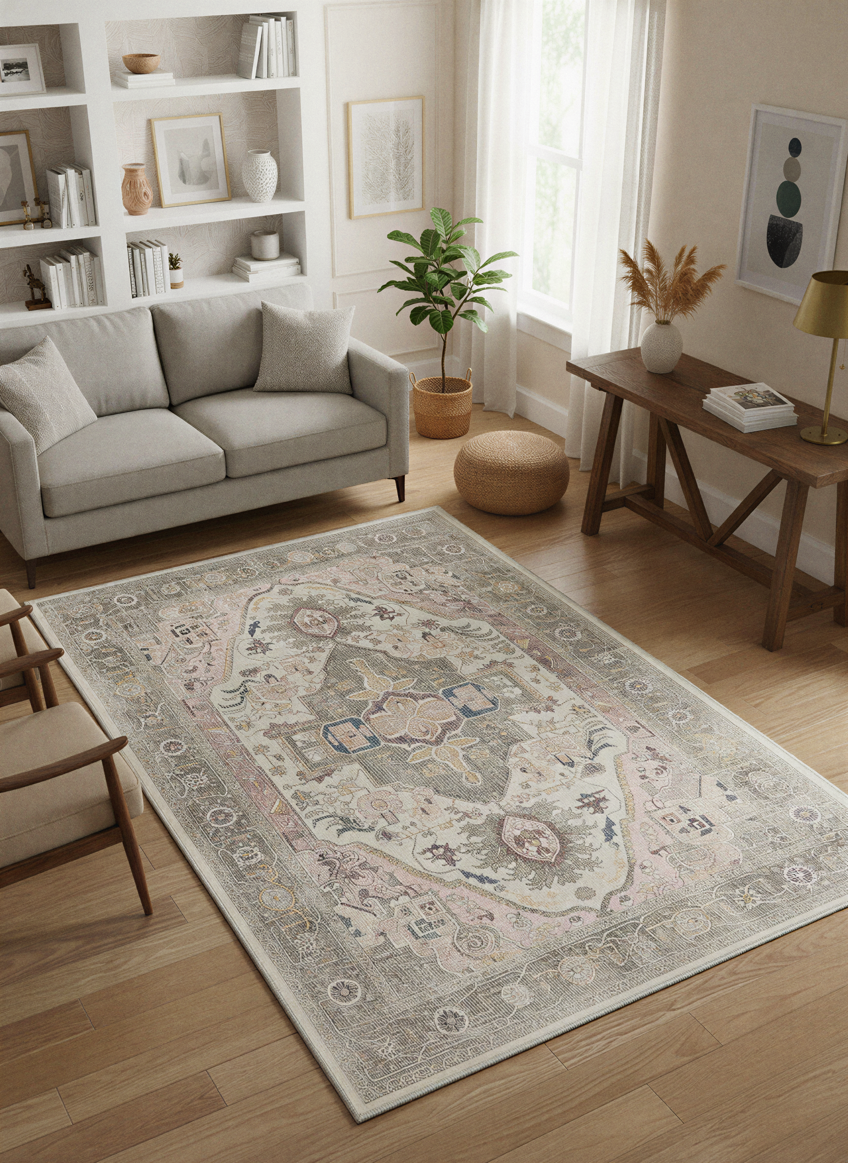 Arte VN040-1 Vintage Klasik Desenli Dekoratif Şönil Halı