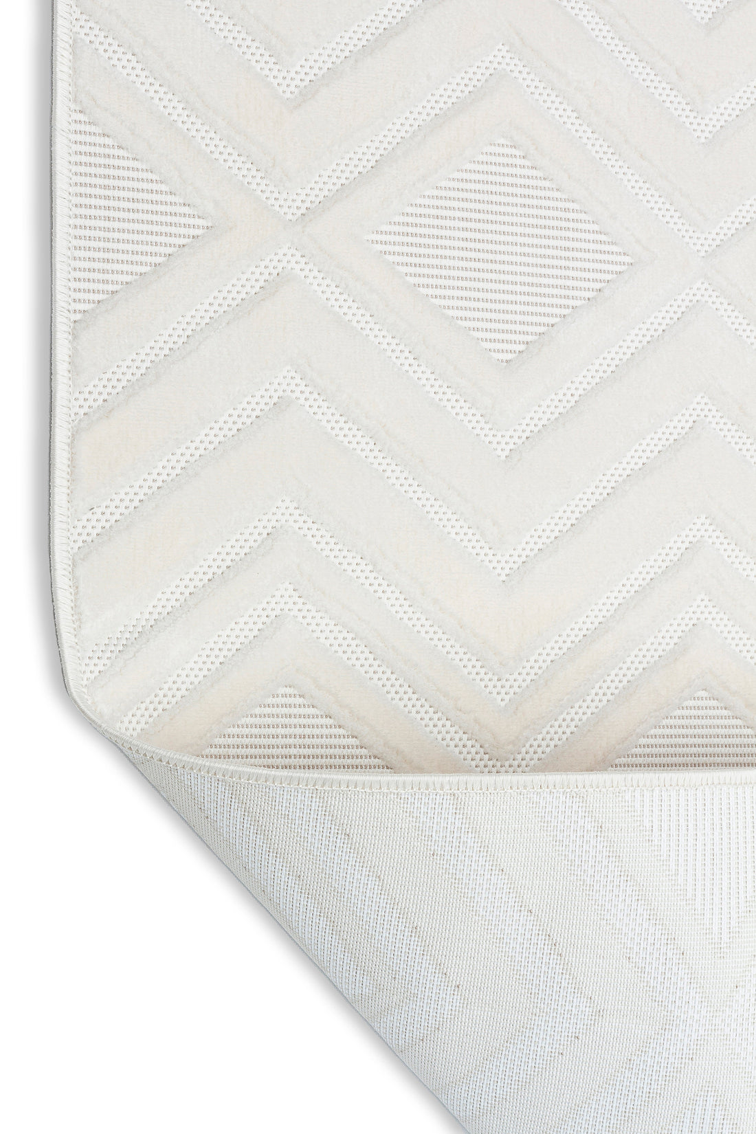 ARYA 5024-G-KREM Pamuk Dokuma Taban Geometrik Desenli Salon Koridor Mutfak Halısı