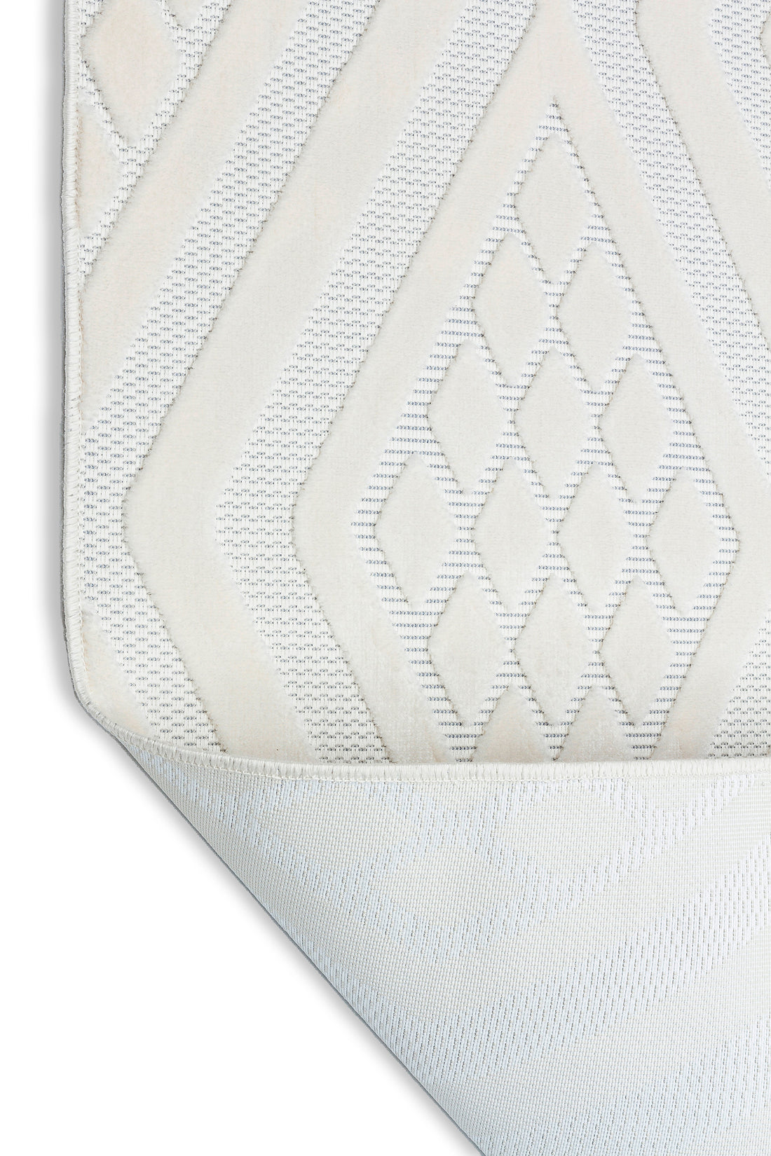 ARYA 5026-G-KREM Pamuk Dokuma Taban Geometrik Desenli Salon Halısı