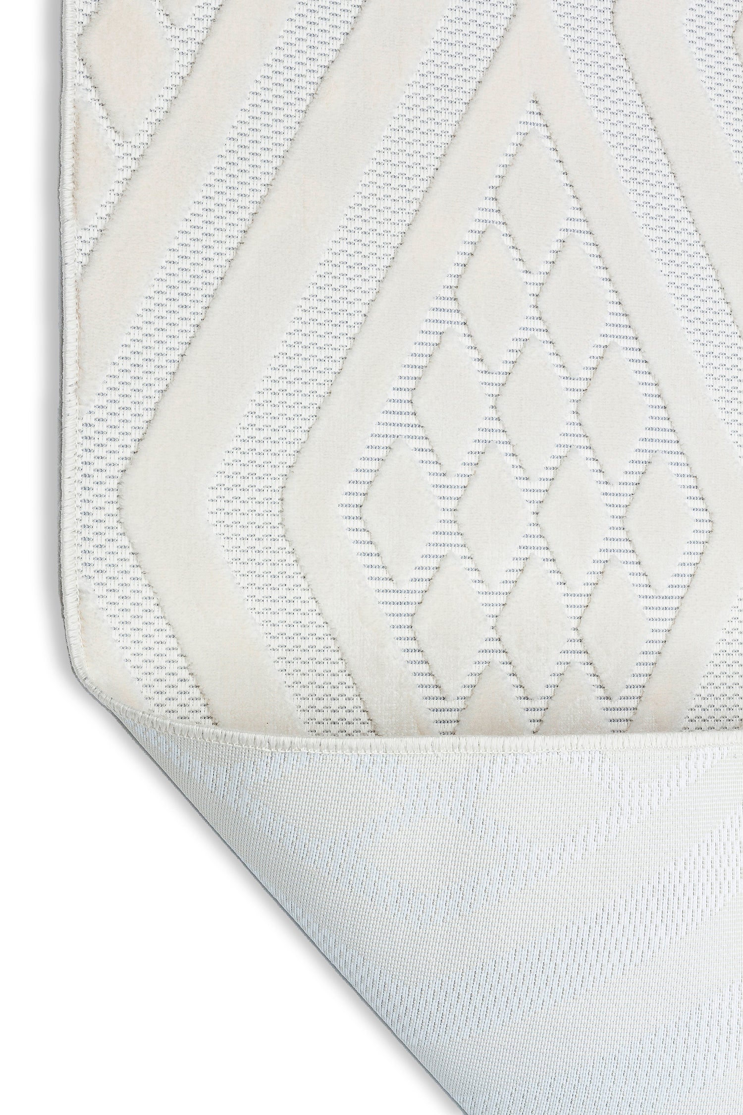 ARYA 5026-G-KREM Pamuk Dokuma Taban Geometrik Desenli Salon Halısı