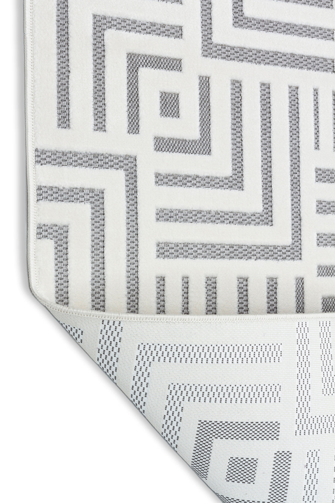 ARYA 5027-G-KREM/GRİ Pamuk Dokuma Taban Geometrik Desenli Salon Koridor Mutfak Halısı