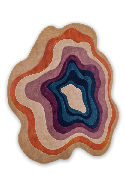 Arte AST056 Asimetrik Kesimli Modern Renkli Şönil Halı