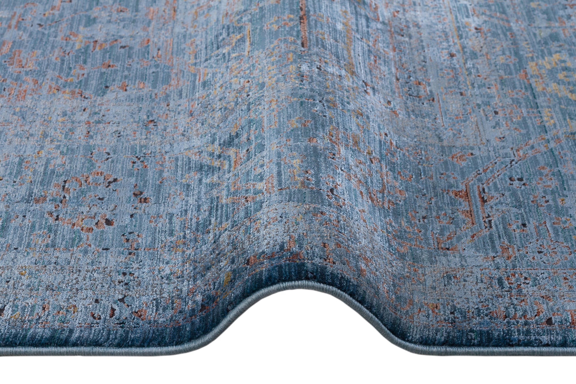 ASTERİA T-AS07 MAVİ Akrilik Viskon Yumuşak Sık Dokuma Taban Salon Koridor Yatak Odası Halısı