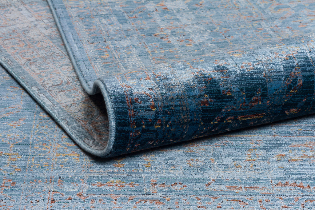 ASTERİA T-AS07 MAVİ Akrilik Viskon Yumuşak Sık Dokuma Taban Salon Koridor Yatak Odası Halısı