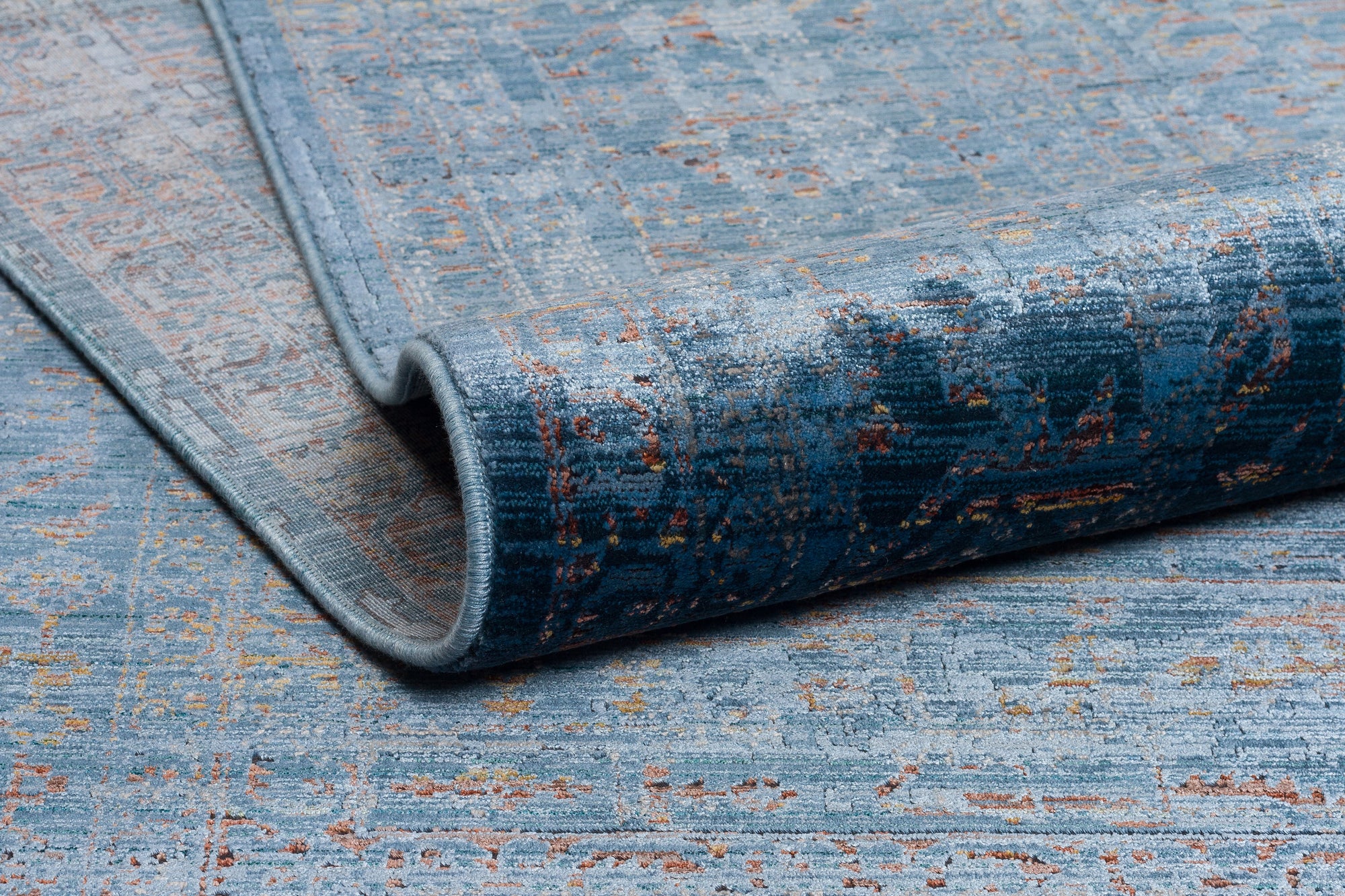 ASTERİA T-AS07 MAVİ Akrilik Viskon Yumuşak Sık Dokuma Taban Salon Koridor Yatak Odası Halısı