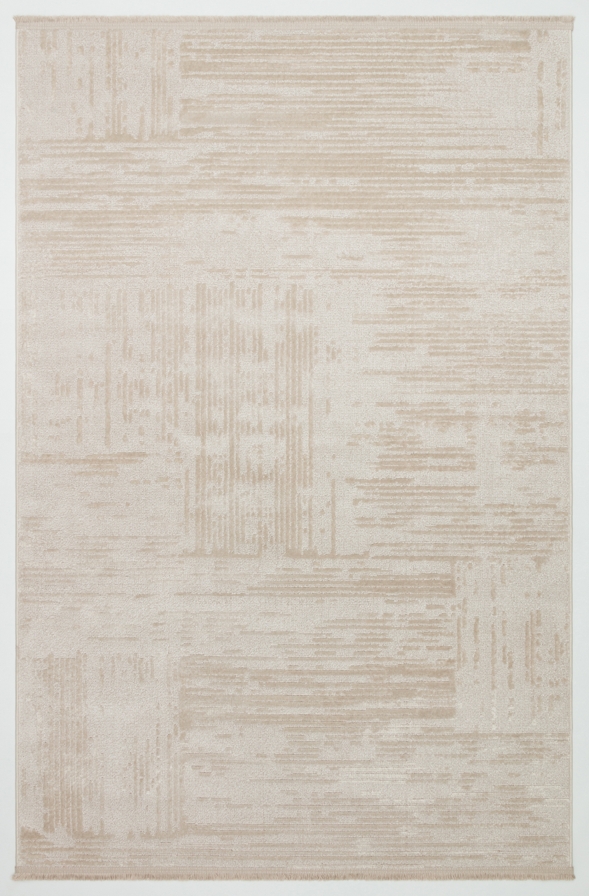 İCON A-5307 BEJ Kabartmalı Modern İskandinav Desenli Salon Halısı