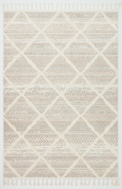 PALERMO A-10692 KREM Kabartmalı Modern Desenli Salon Halısı