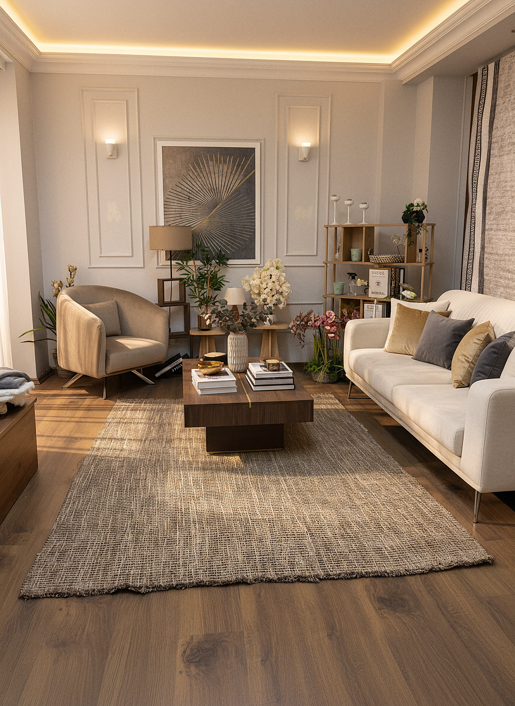 DOĞAL JÜT-1 Doğal Bitkisel İplikle Elde Dokuma Jüt Halı