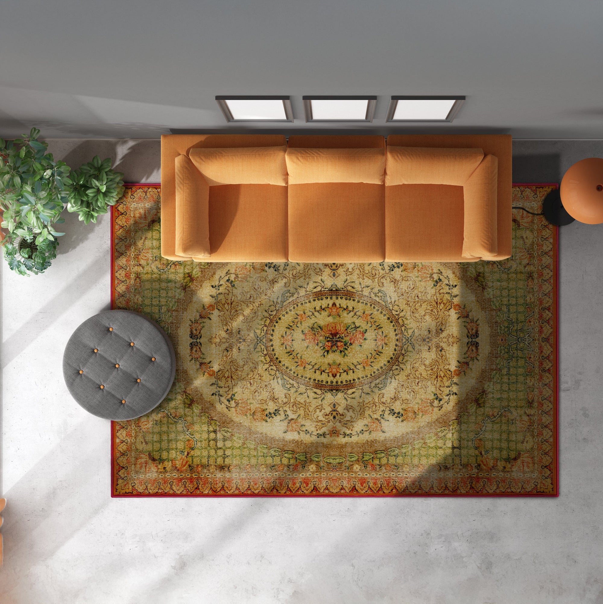 Arte DS004 - Antik Serisi Vintage Modern Desenli Dokuma Taban Dekoratif Halı