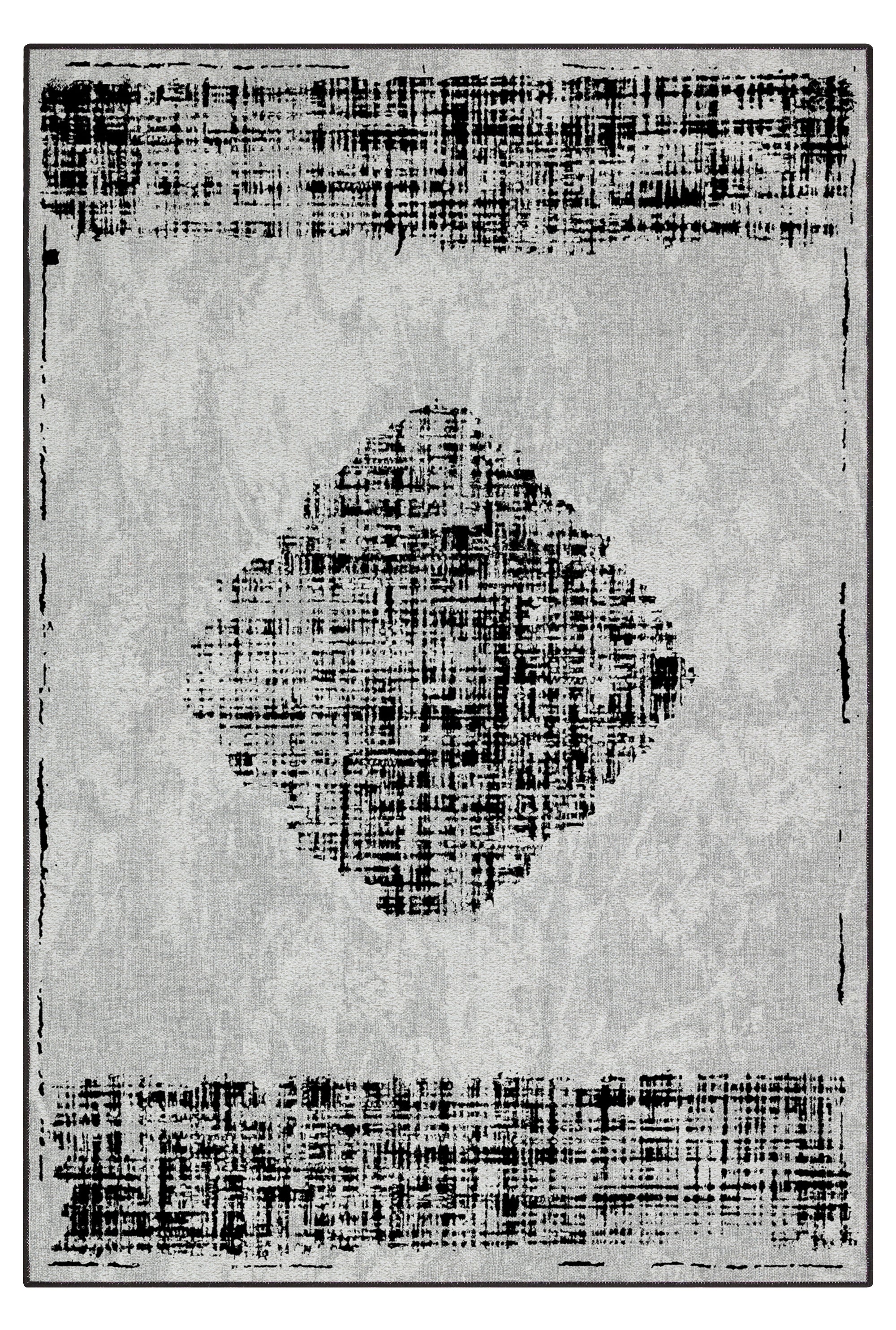 Arte DS048 Vintage Geometrik Desenli Dekoratif Dokuma Halı