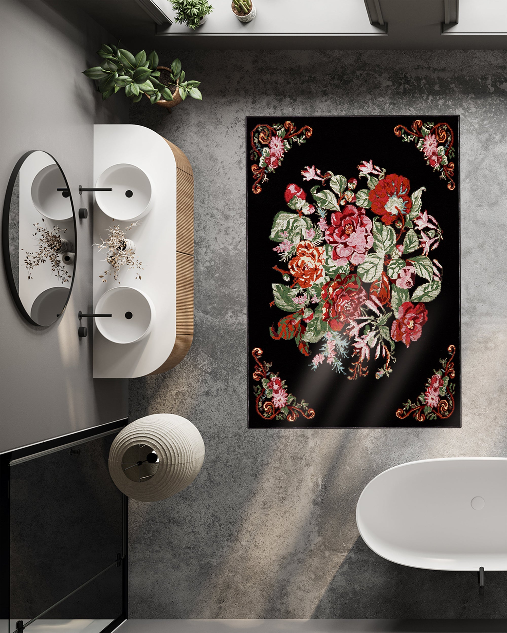Arte DS061 Çiçek Desenli Dekoratif Dokuma Halı