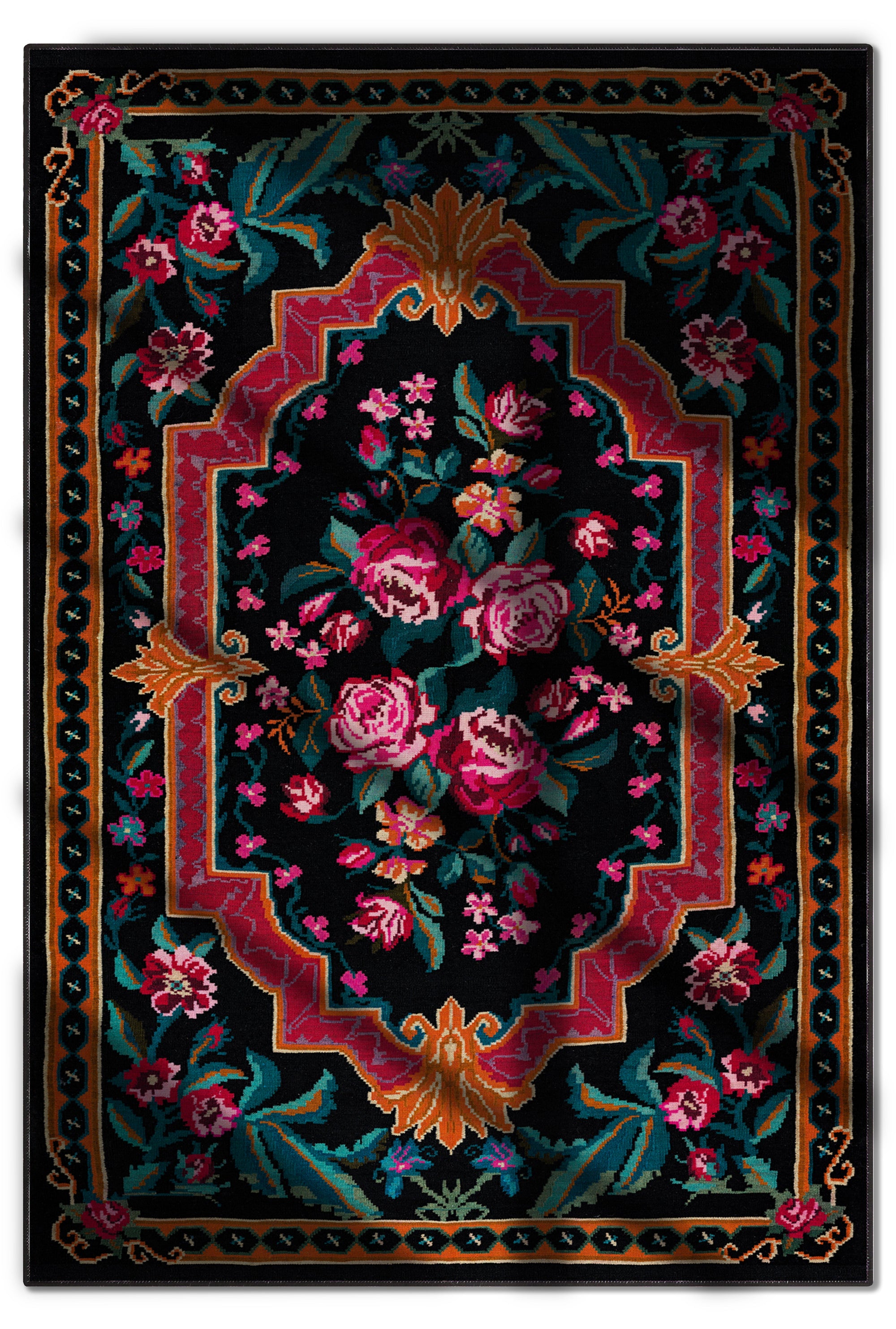 Arte DS063 Çiçek Desenli Klasik Desenli Dekoratif Dokuma Halı