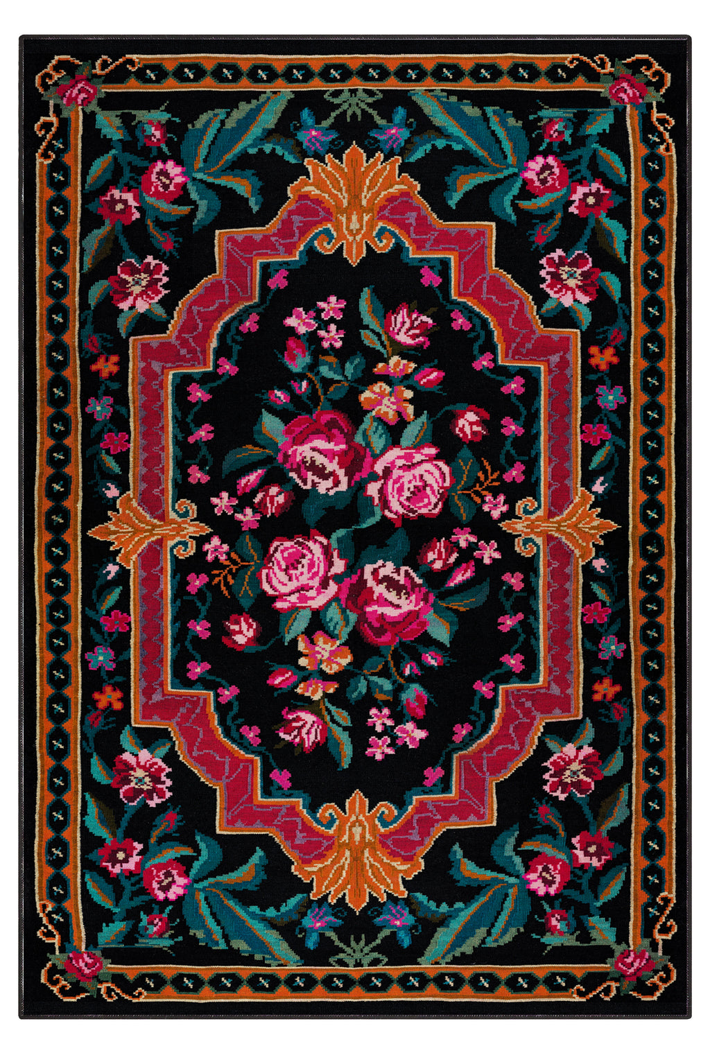 Arte DS063 Çiçek Desenli Klasik Desenli Dekoratif Dokuma Halı