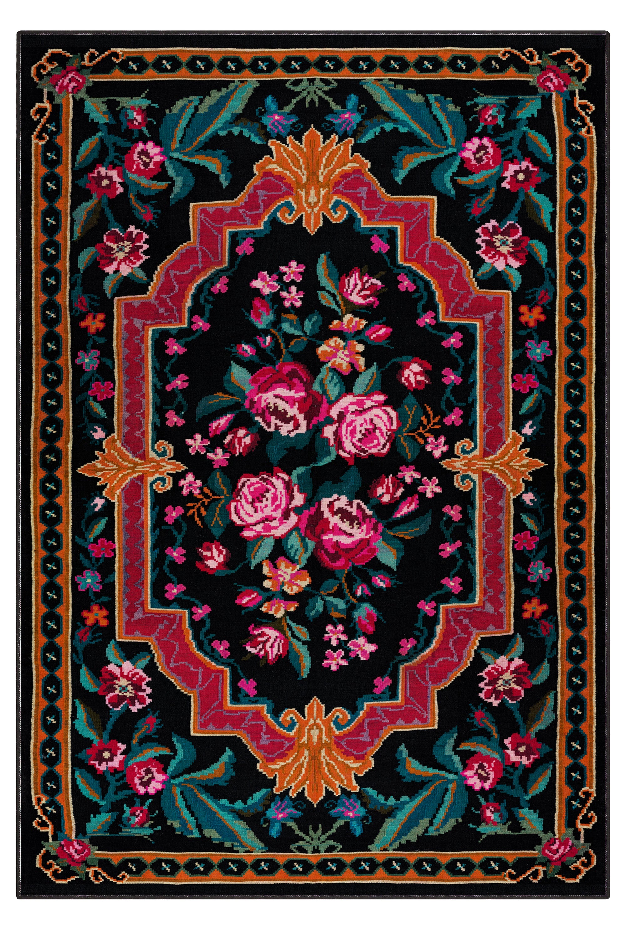 Arte DS063 Çiçek Desenli Klasik Desenli Dekoratif Dokuma Halı