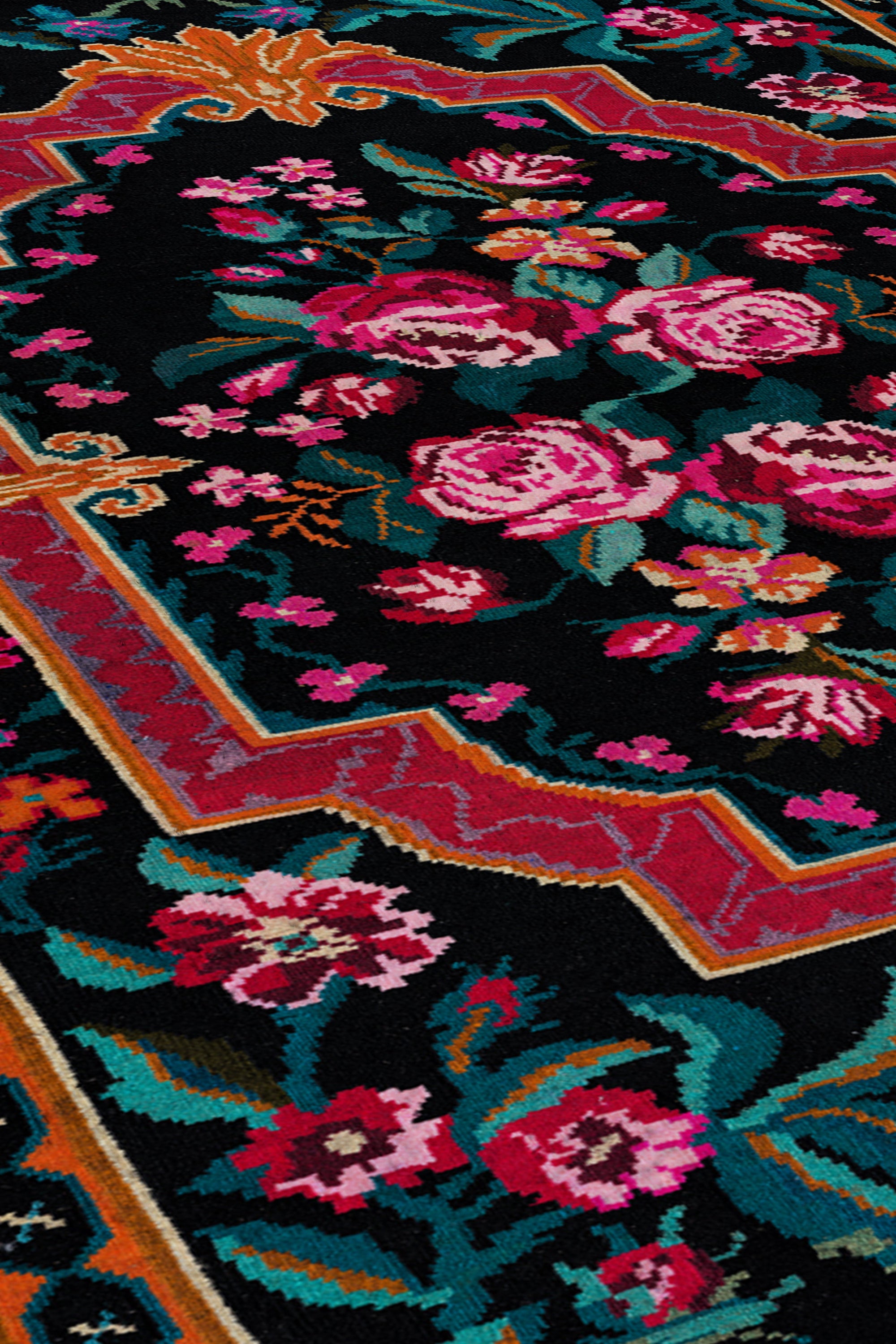 Arte DS063 Çiçek Desenli Klasik Desenli Dekoratif Dokuma Halı