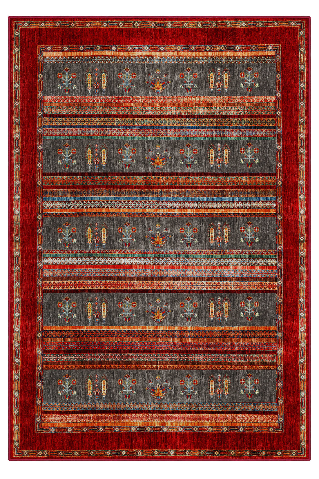 Arte DS074 Vintage Çiçek Figürlü Dekoratif Dokuma Halı