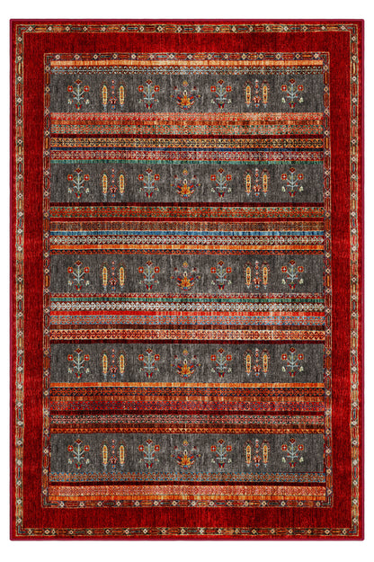 Arte DS074 Vintage Çiçek Figürlü Dekoratif Dokuma Halı