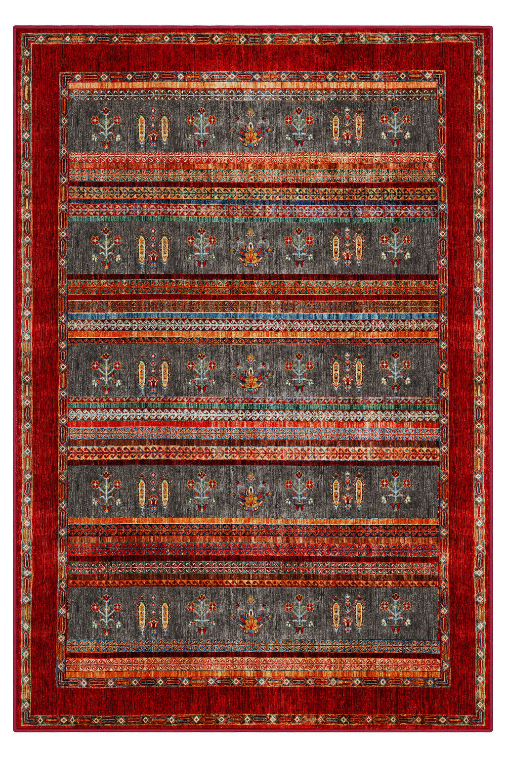 Arte DS074 Vintage Çiçek Figürlü Dekoratif Dokuma Halı