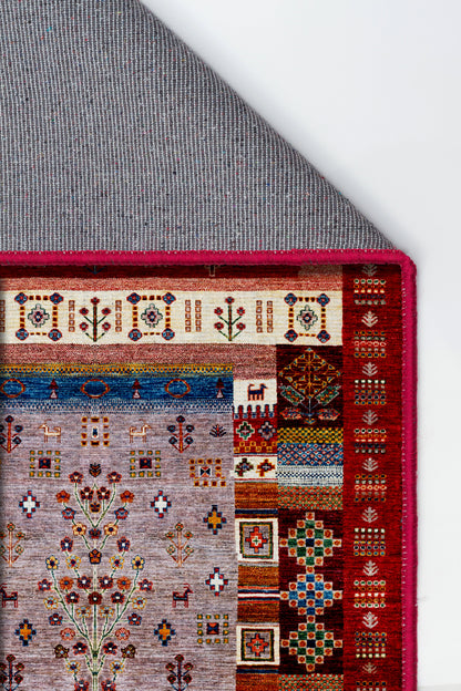 Arte DS077 Vintage Çiçek Figürlü Dekoratif Dokuma Halı