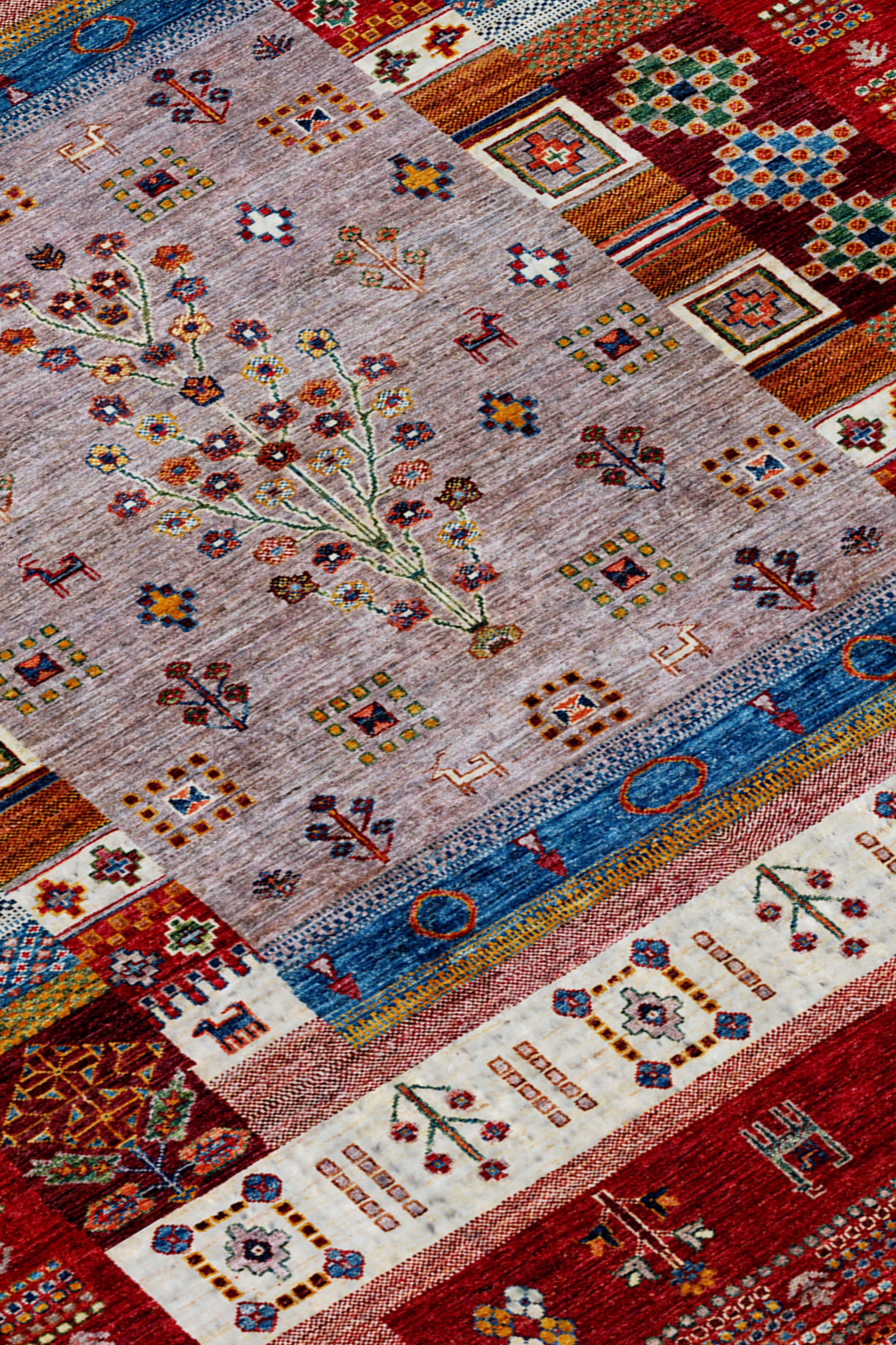 Arte DS077 Vintage Çiçek Figürlü Dekoratif Dokuma Halı