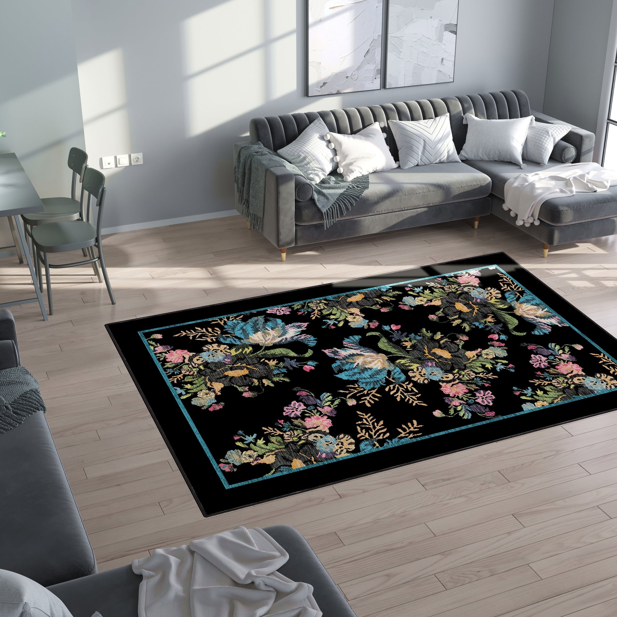 Arte DS286 Klasik Çiçek Desenli Dekoratif Dokuma Halı