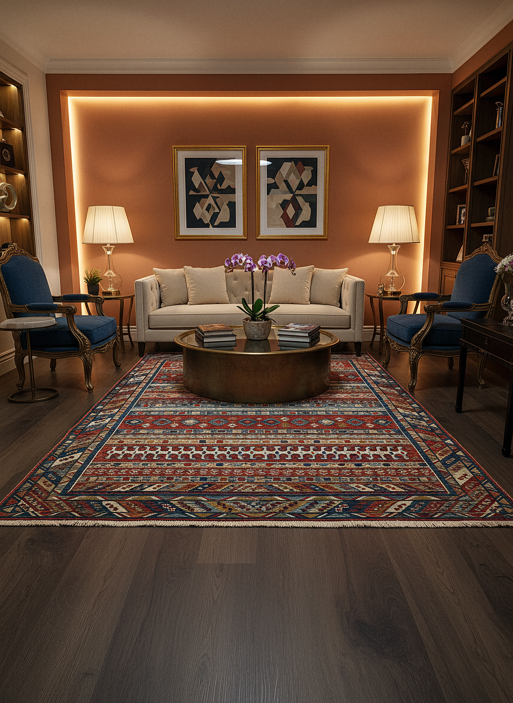 Etnik ES1 - Etnik Desenli Dokuma Kilim Mutfak Balkon Koridor Halısı