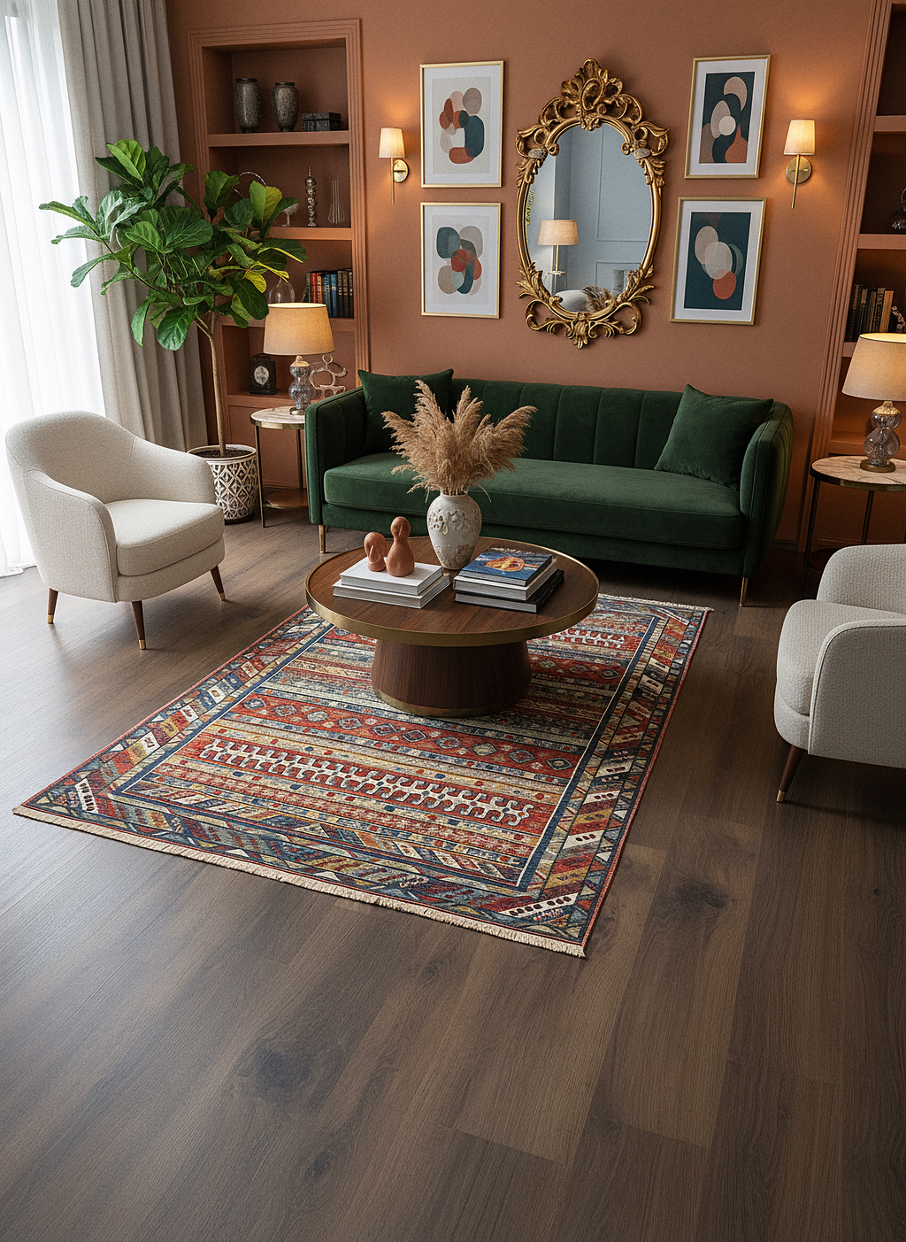 Etnik ES1 - Etnik Desenli Dokuma Kilim Mutfak Balkon Koridor Halısı