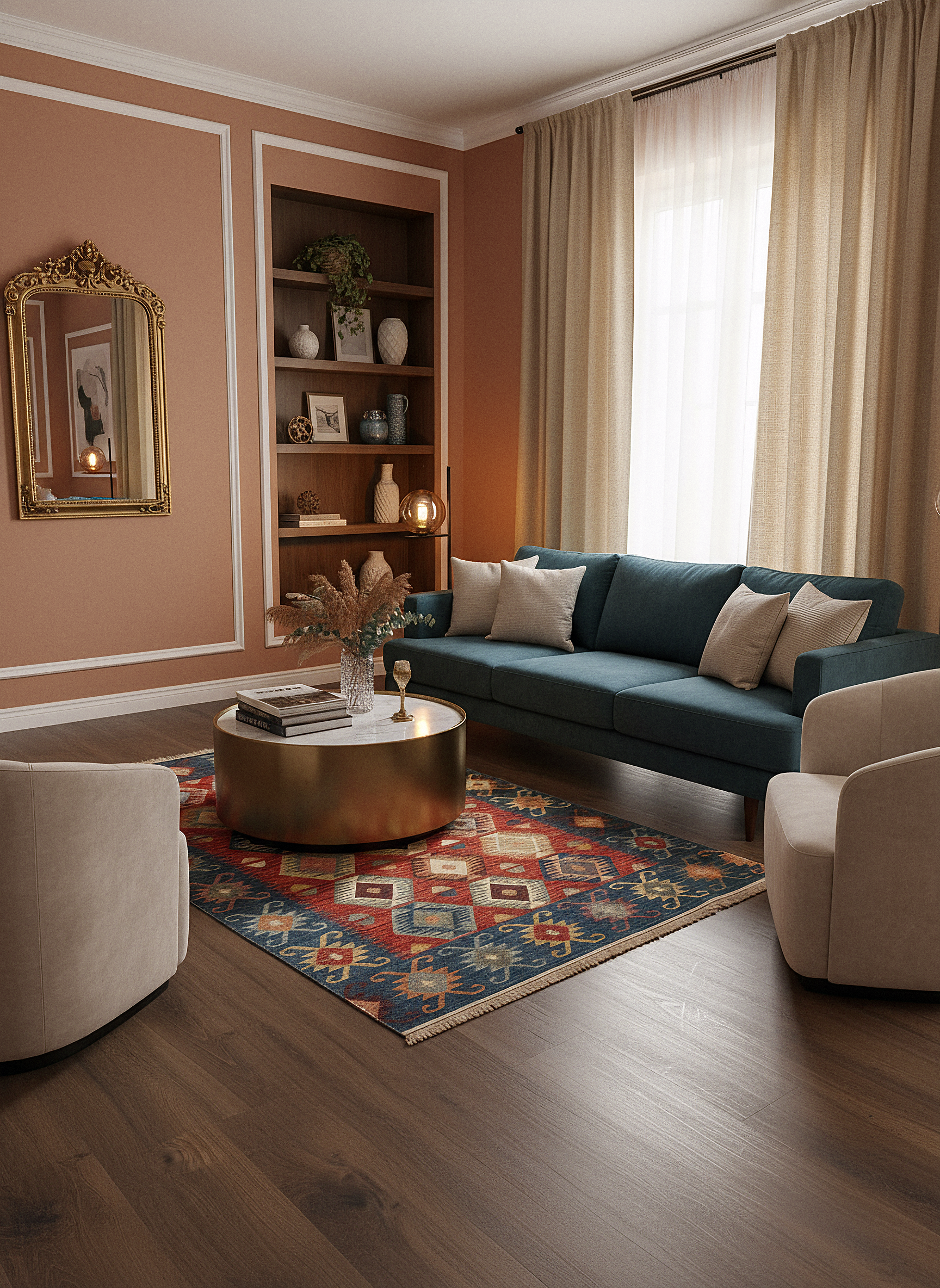 Etnik ES2 - Etnik Desenli Dokuma Kilim Mutfak Balkon Koridor Halısı