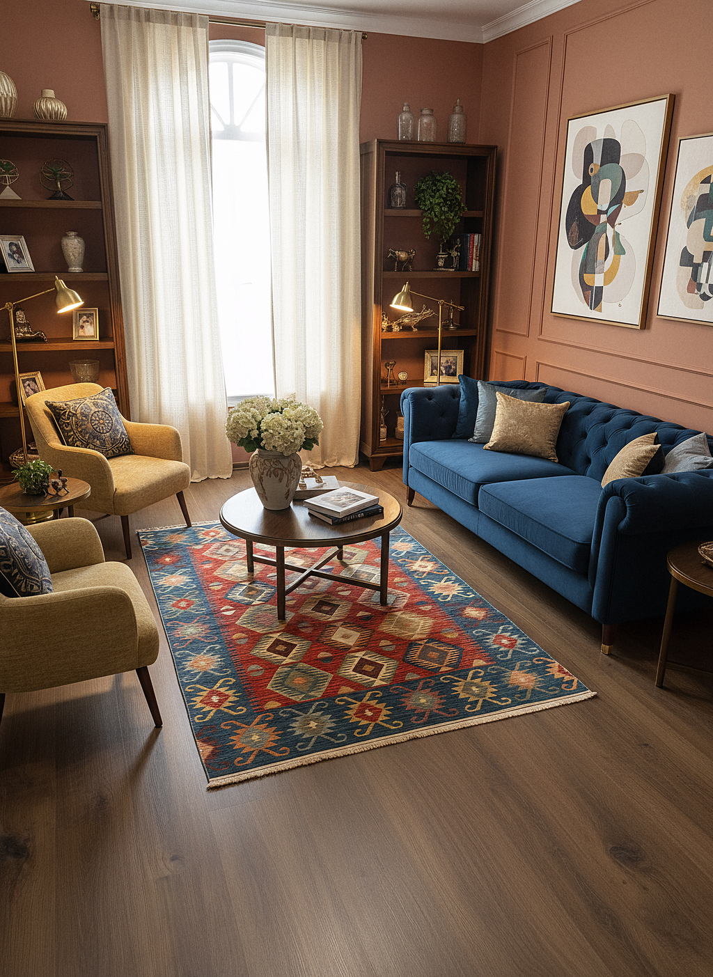 Etnik ES2 - Etnik Desenli Dokuma Kilim Mutfak Balkon Koridor Halısı