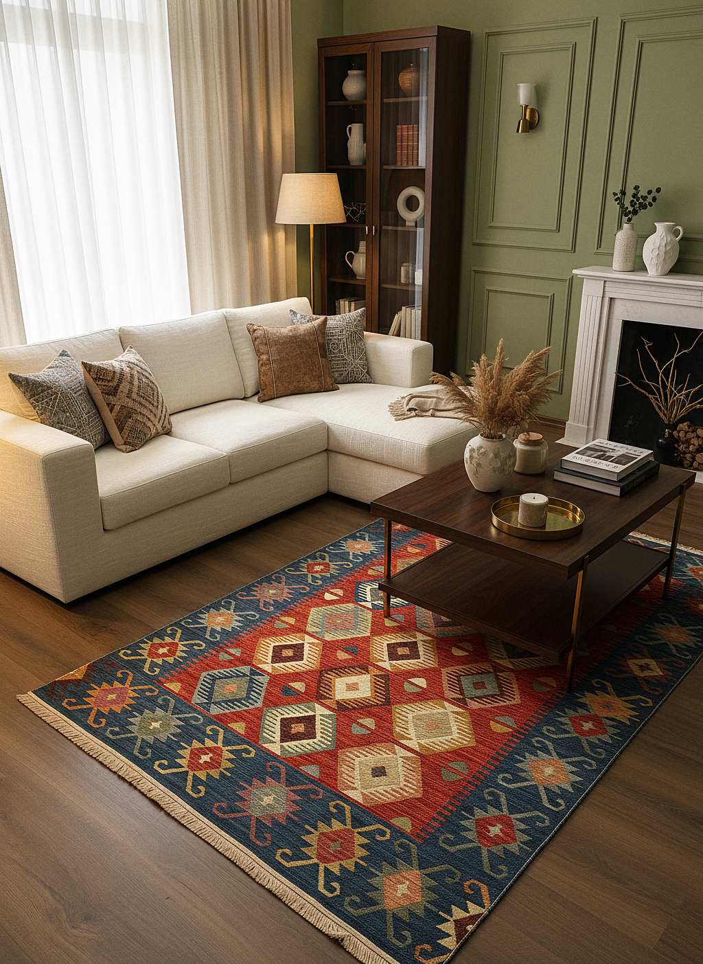 Etnik ES2 - Etnik Desenli Dokuma Kilim Mutfak Balkon Koridor Halısı