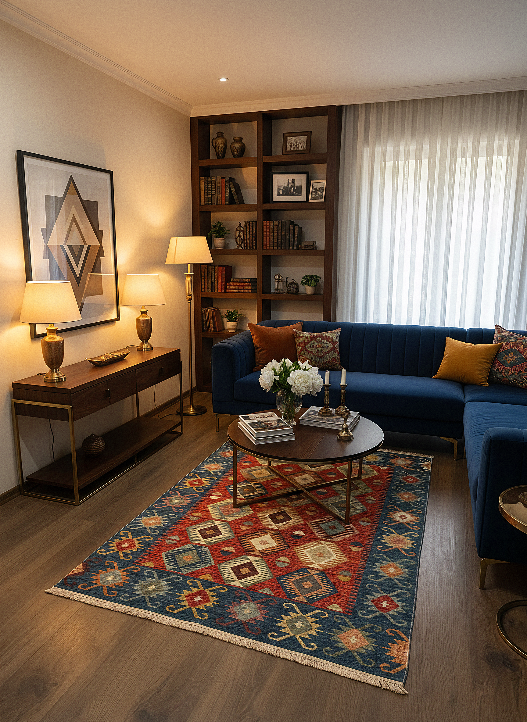 Etnik ES2 - Etnik Desenli Dokuma Kilim Mutfak Balkon Koridor Halısı