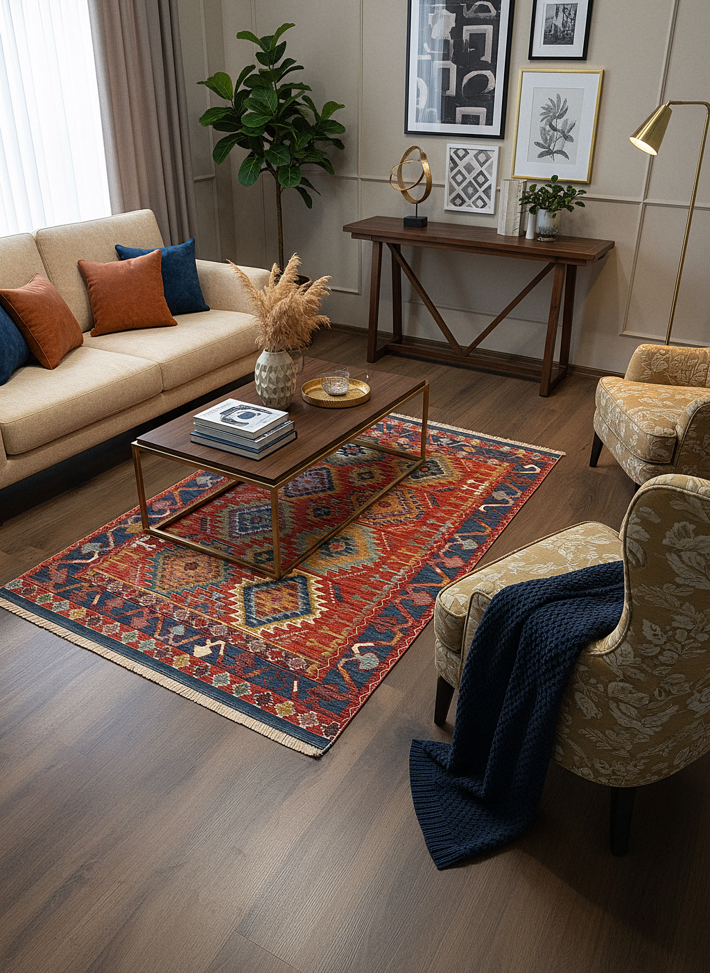 Etnik ES3 - Etnik Desenli Dokuma Kilim Mutfak Balkon Koridor Halısı