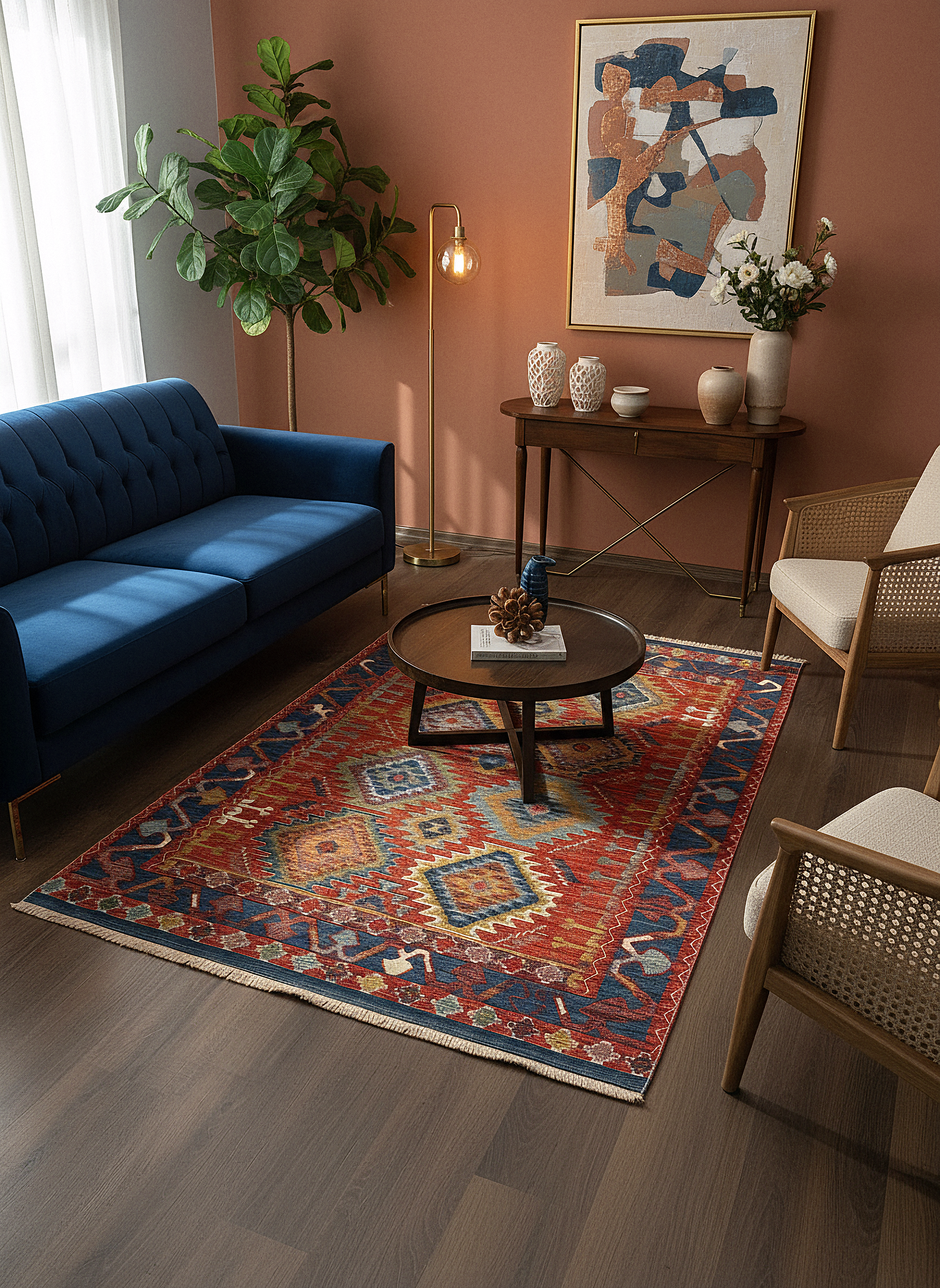 Etnik ES3 - Etnik Desenli Dokuma Kilim Mutfak Balkon Koridor Halısı