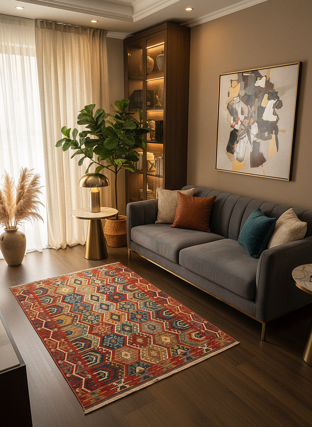 Etnik ES4 - Etnik Desenli Dokuma Kilim Mutfak Balkon Koridor Halısı