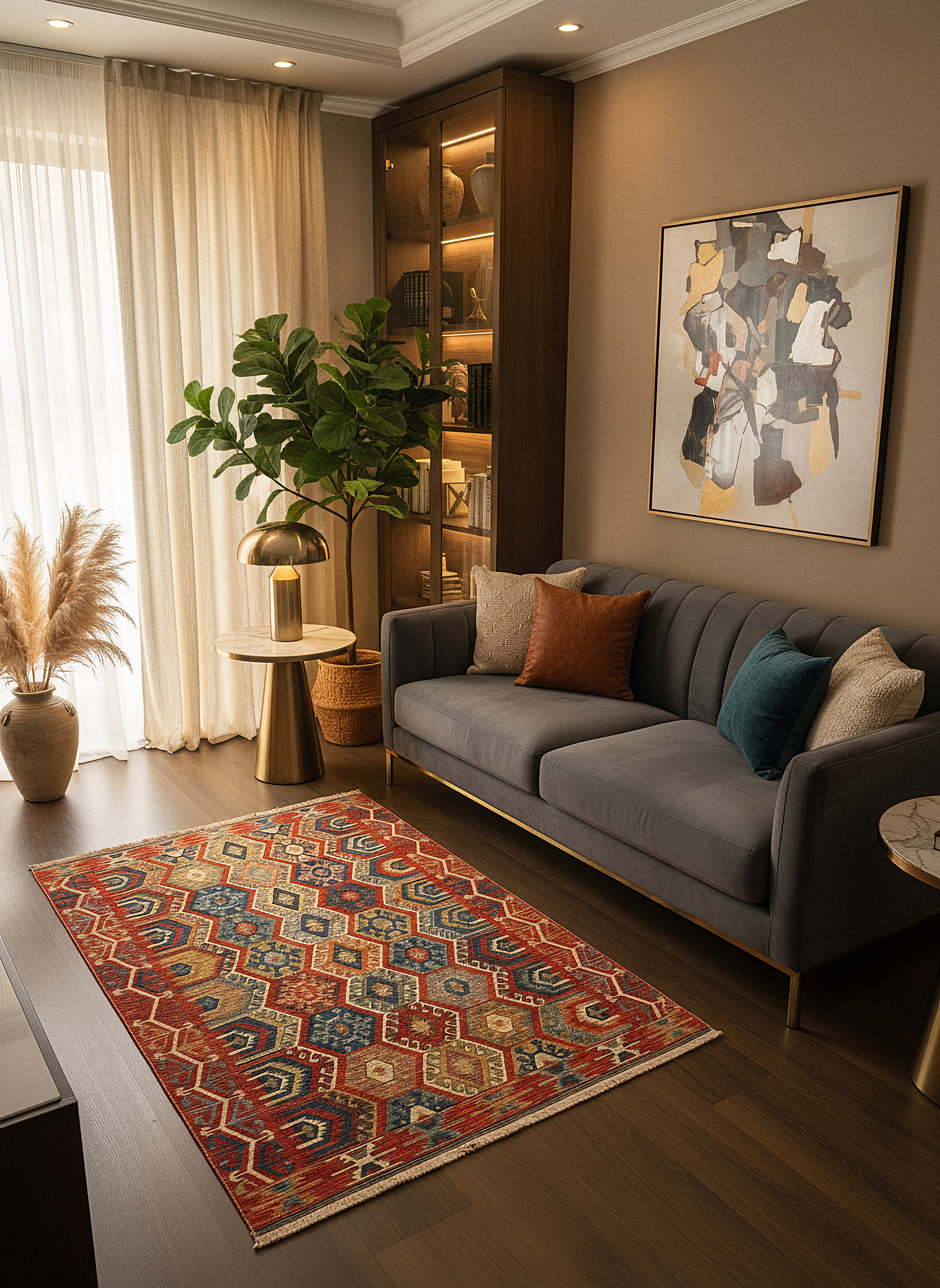 Etnik ES4 - Etnik Desenli Dokuma Kilim Mutfak Balkon Koridor Halısı